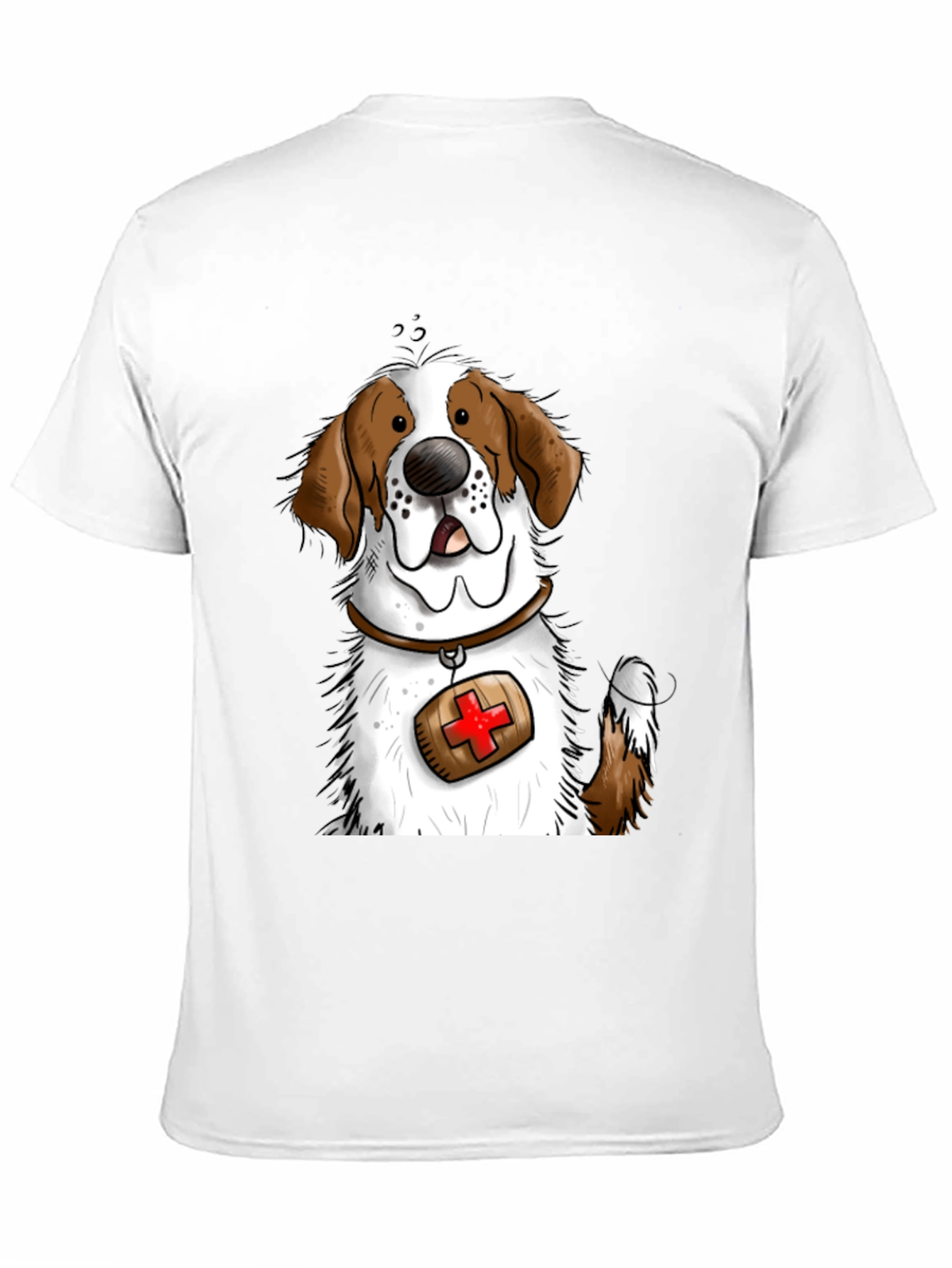 Dog Graphic T-Shirt - St. Bernard Cartoon Design