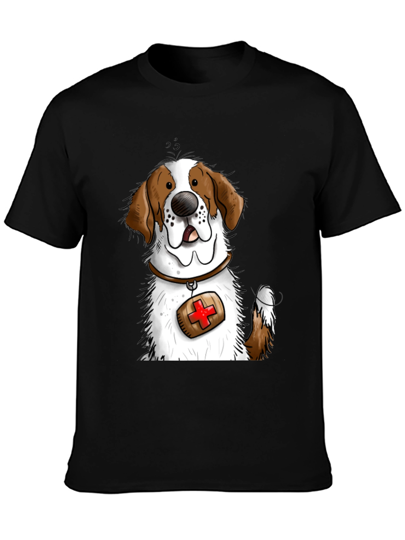 Dog Graphic T-Shirt - St. Bernard Cartoon Design