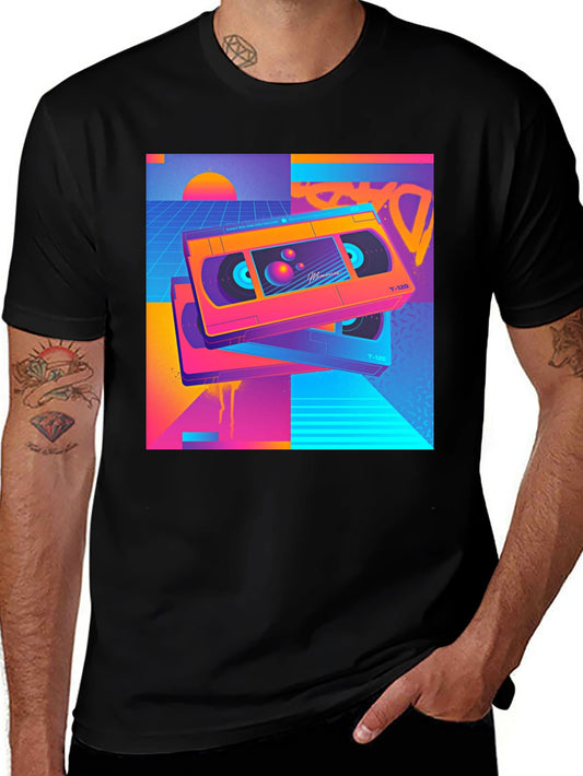 Retro Wave VHS T-Shirt - 80s Aesthetic Design