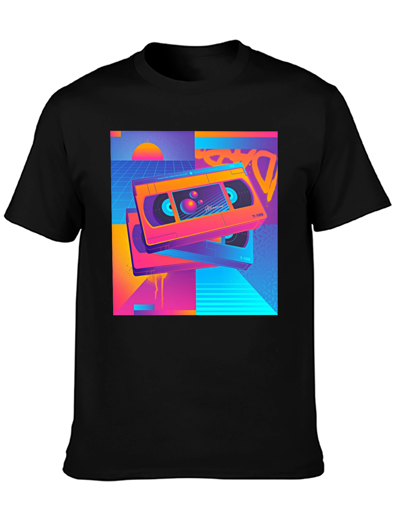 Retro Wave VHS T-Shirt - 80s Aesthetic Design