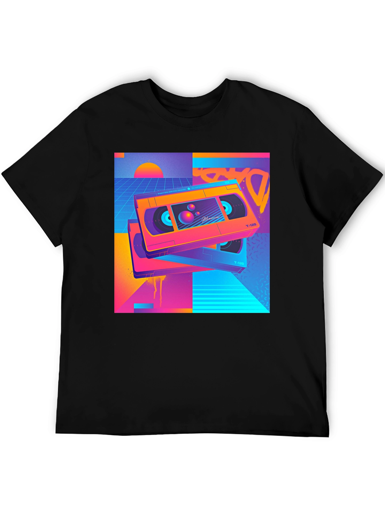 Retro Wave VHS T-Shirt - 80s Aesthetic Design