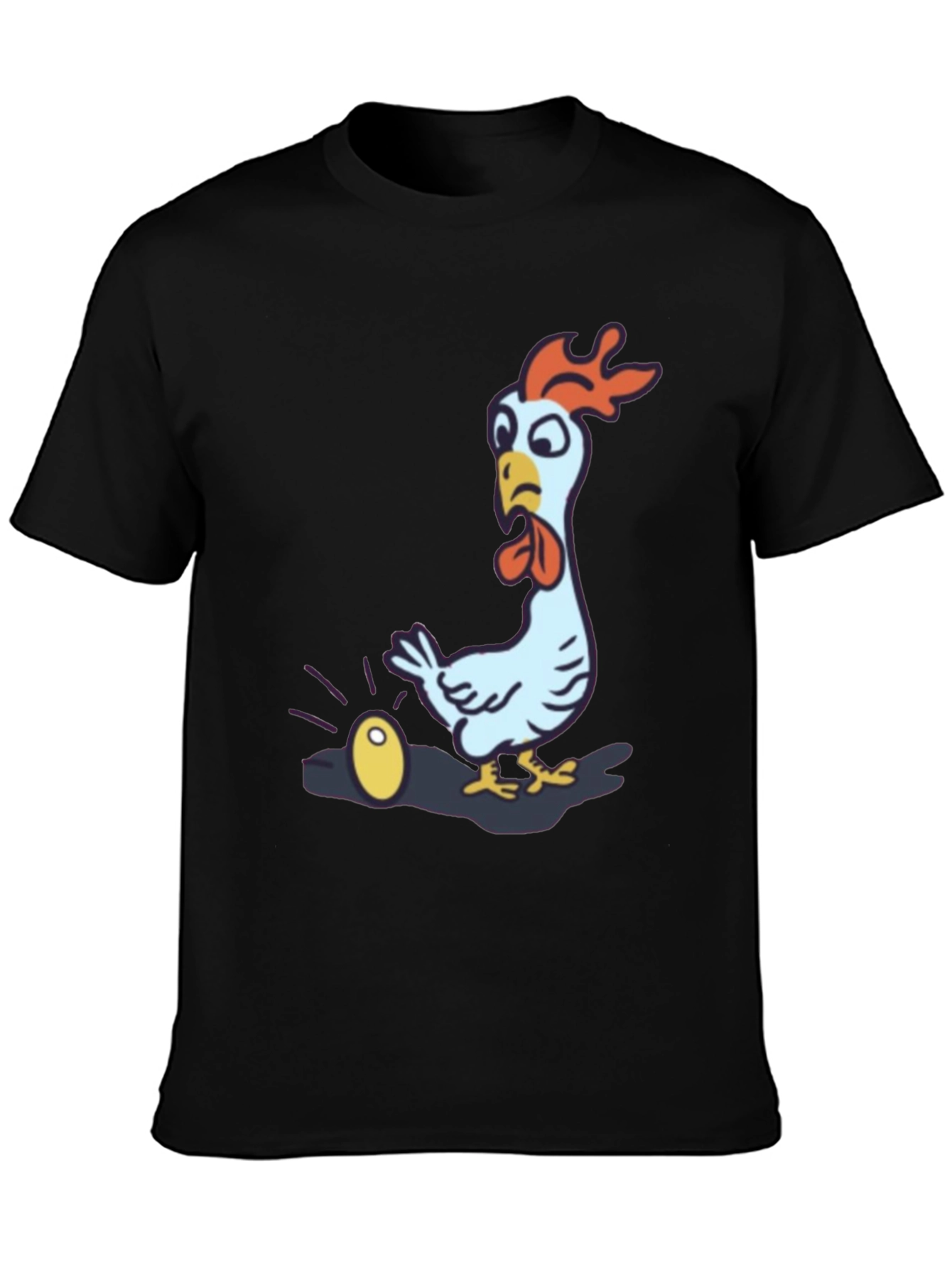 Funny Chicken Golden Egg Black T-Shirt