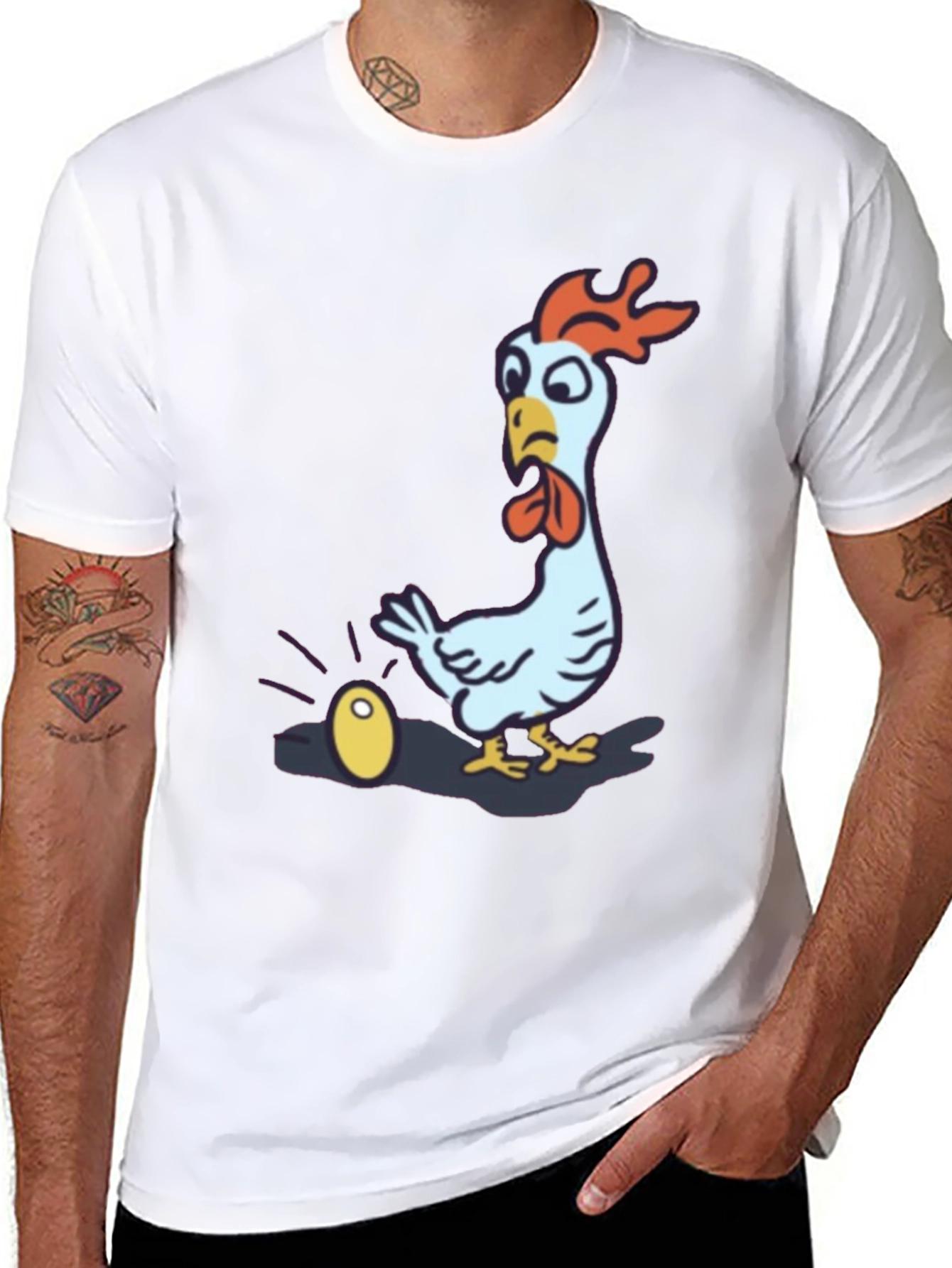 Funny Chicken Golden Egg Black T-Shirt
