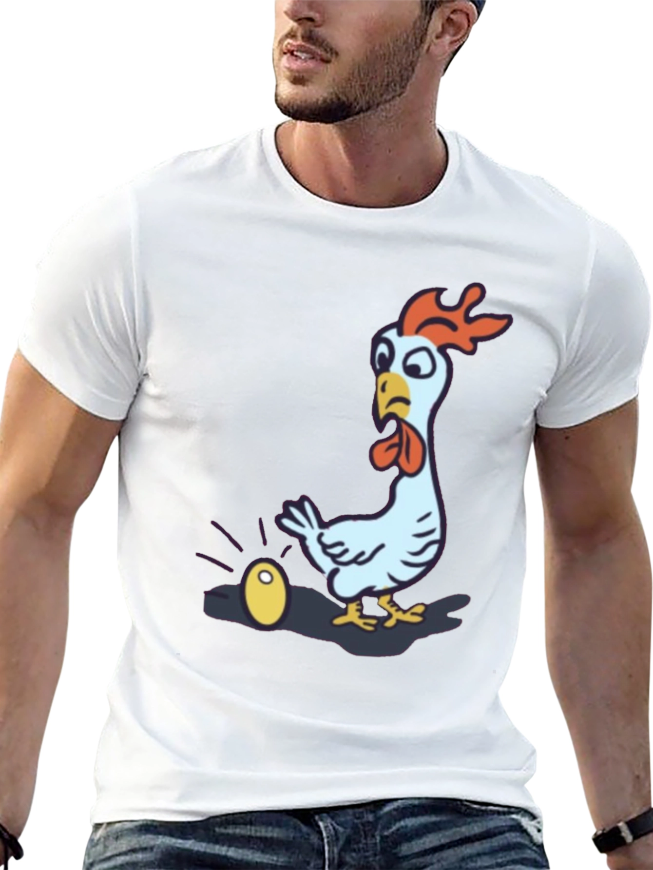 Funny Chicken Golden Egg Black T-Shirt