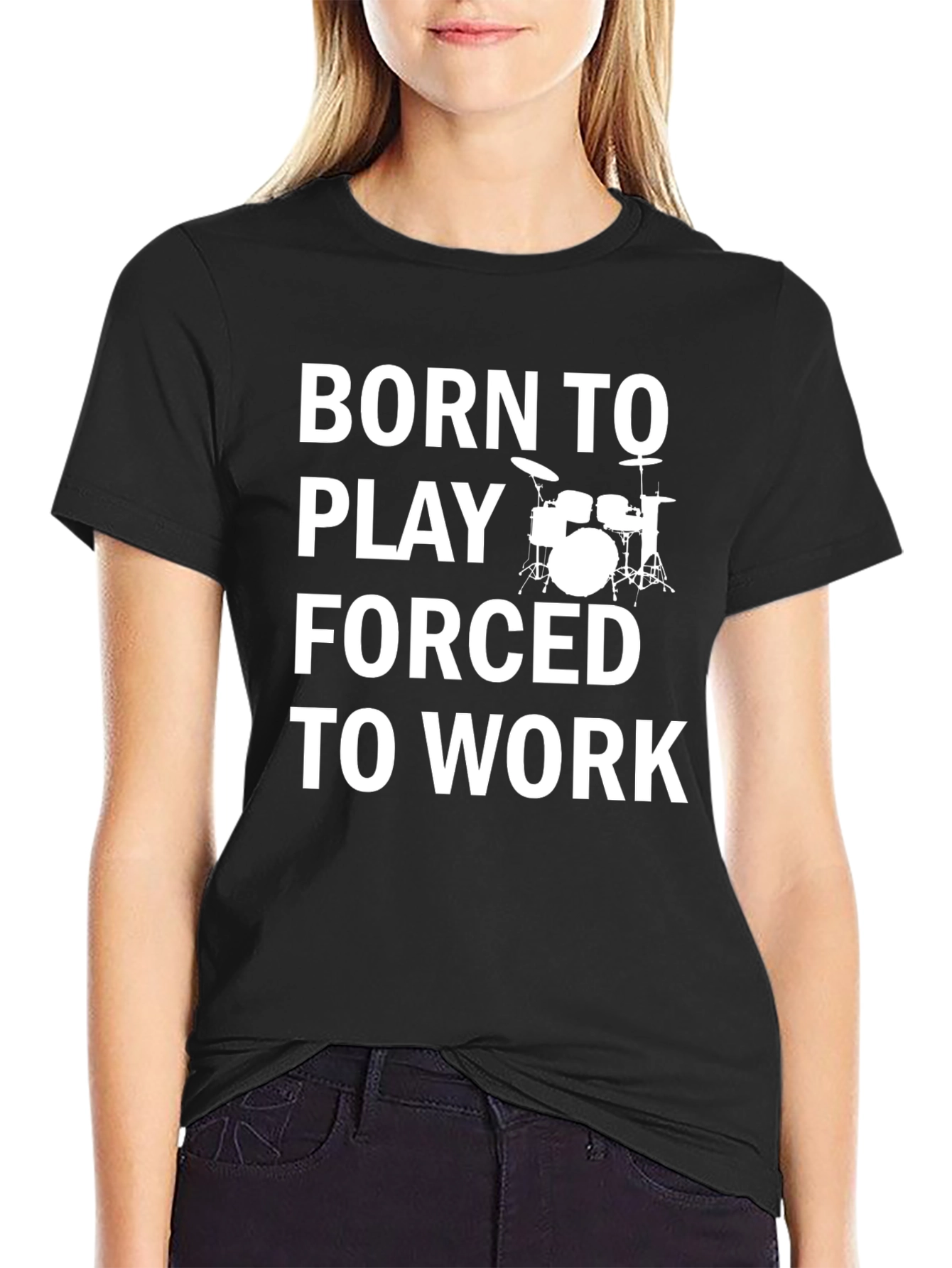 Born to Play Drummer T-Shirt - Musician Gift