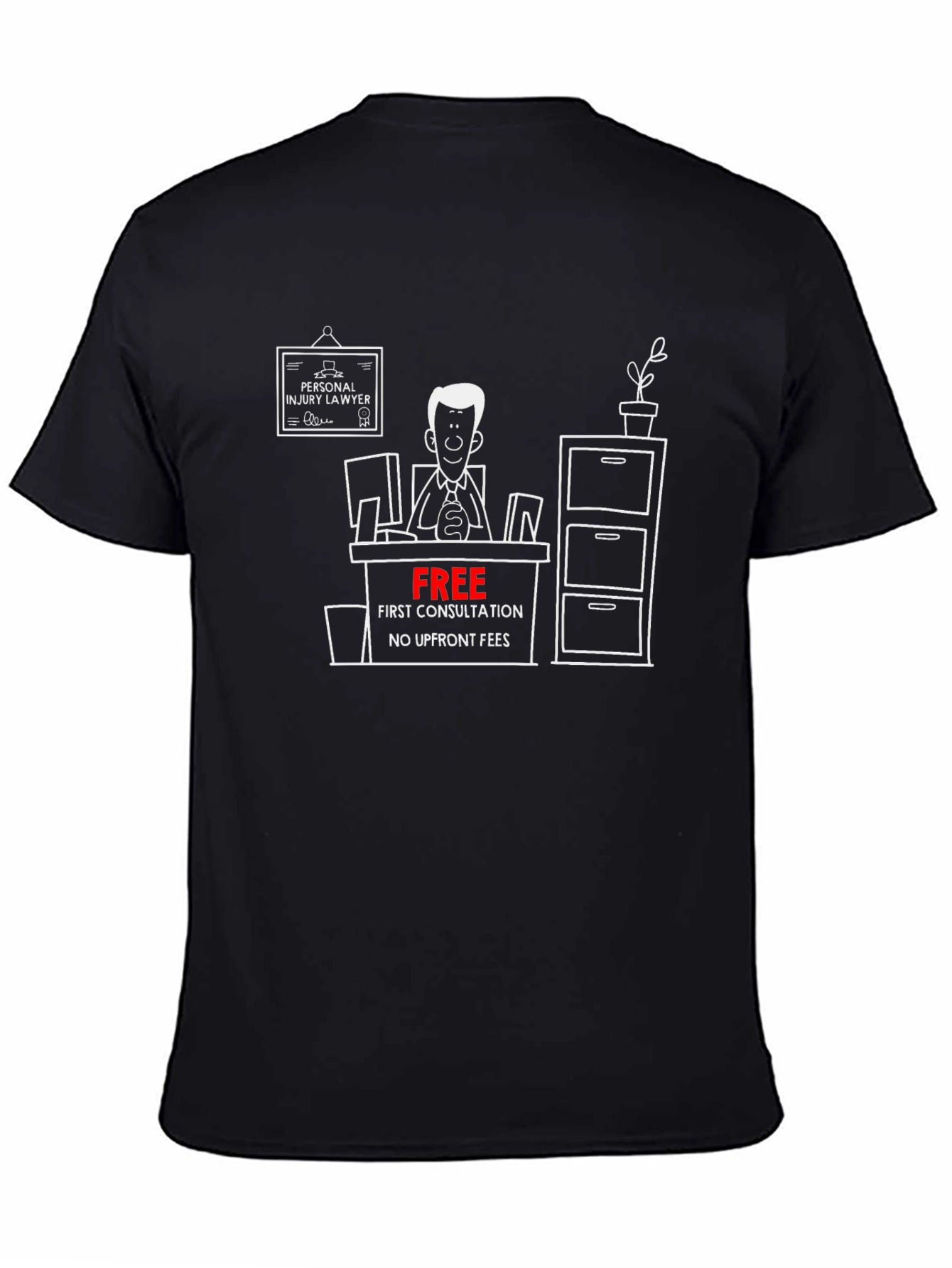 Lawyer Cartoon Graphic Tee - Free Consultation T-Shirt