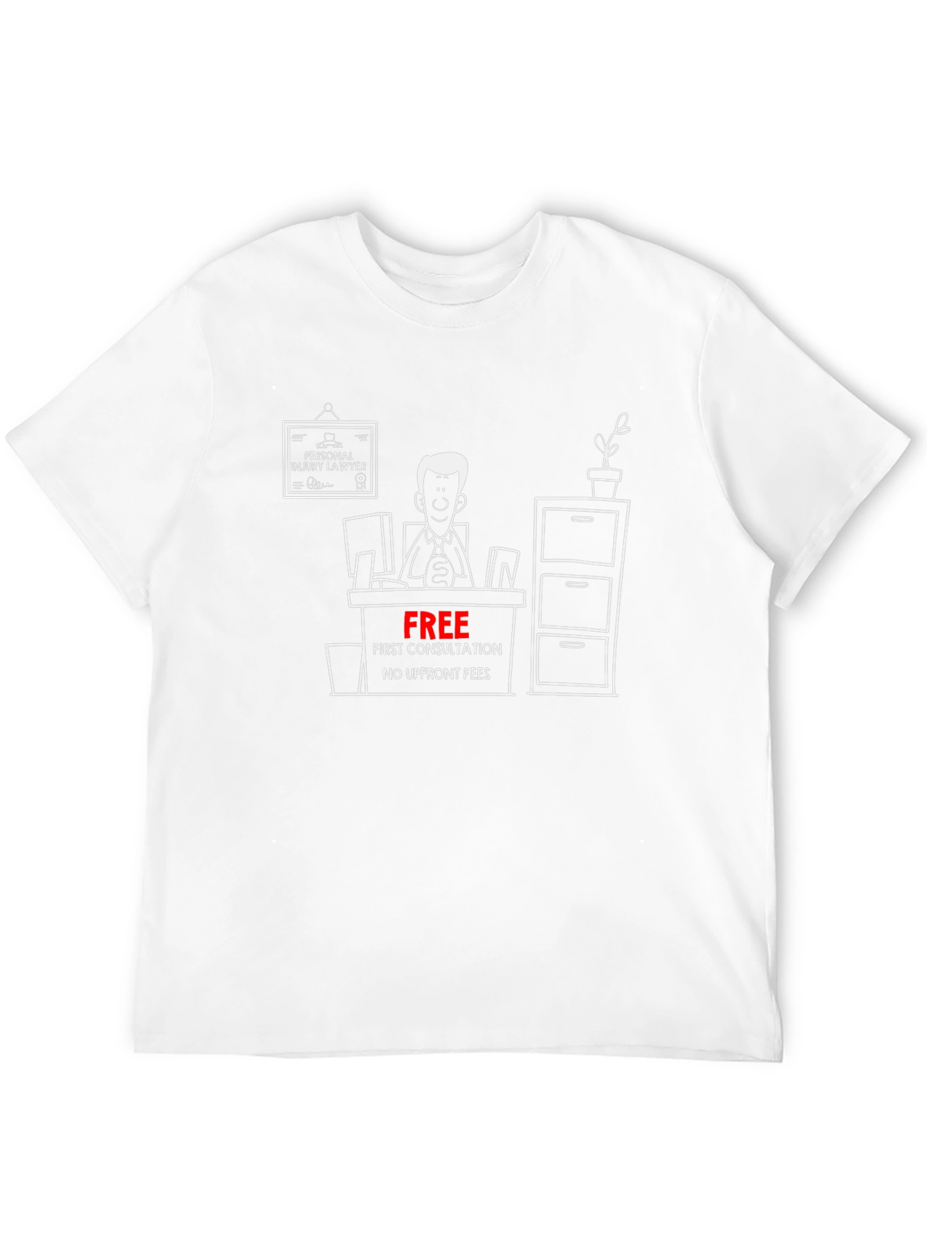 Lawyer Cartoon Graphic Tee - Free Consultation T-Shirt
