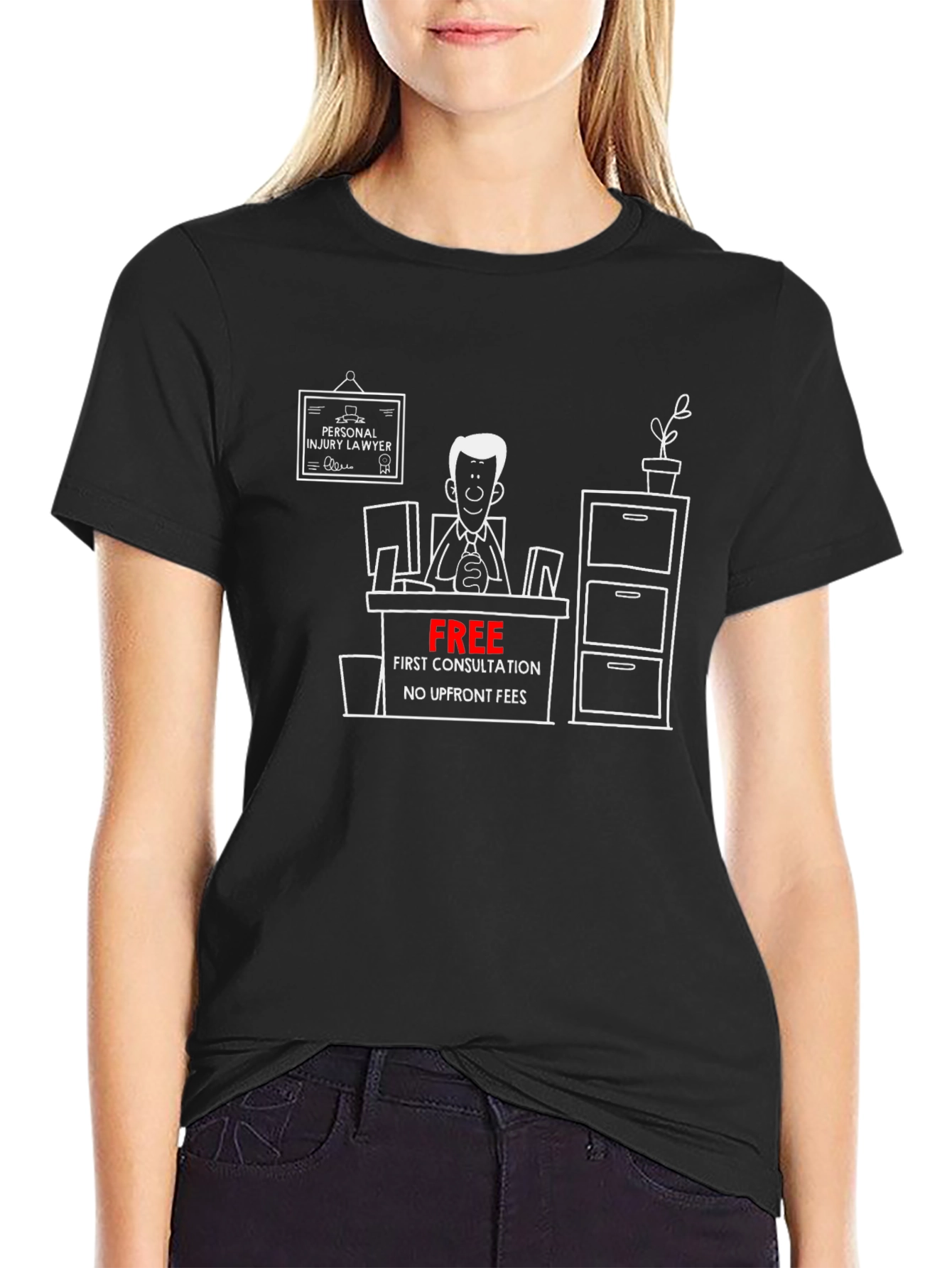 Lawyer Cartoon Graphic Tee - Free Consultation T-Shirt