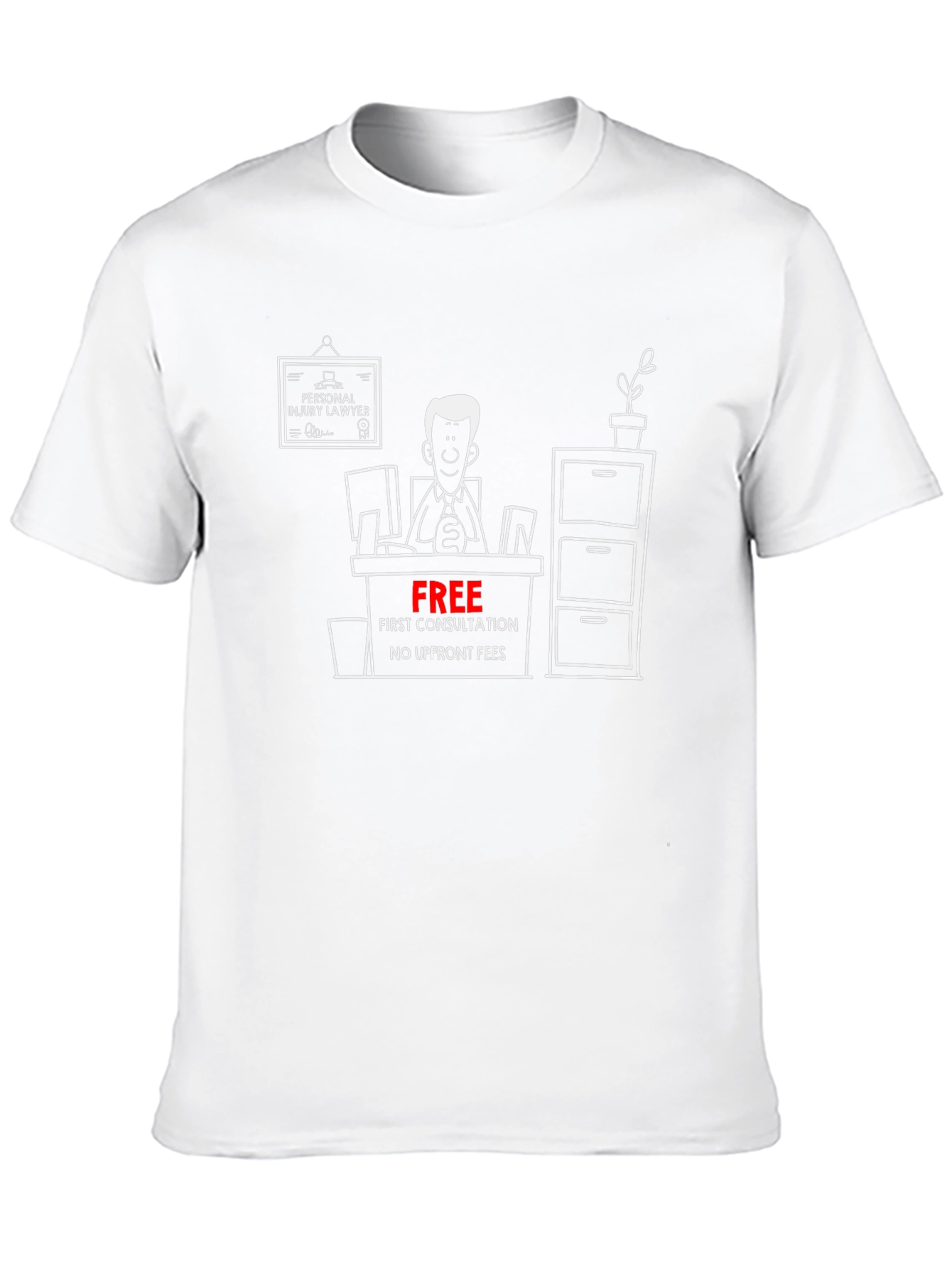 Lawyer Cartoon Graphic Tee - Free Consultation T-Shirt