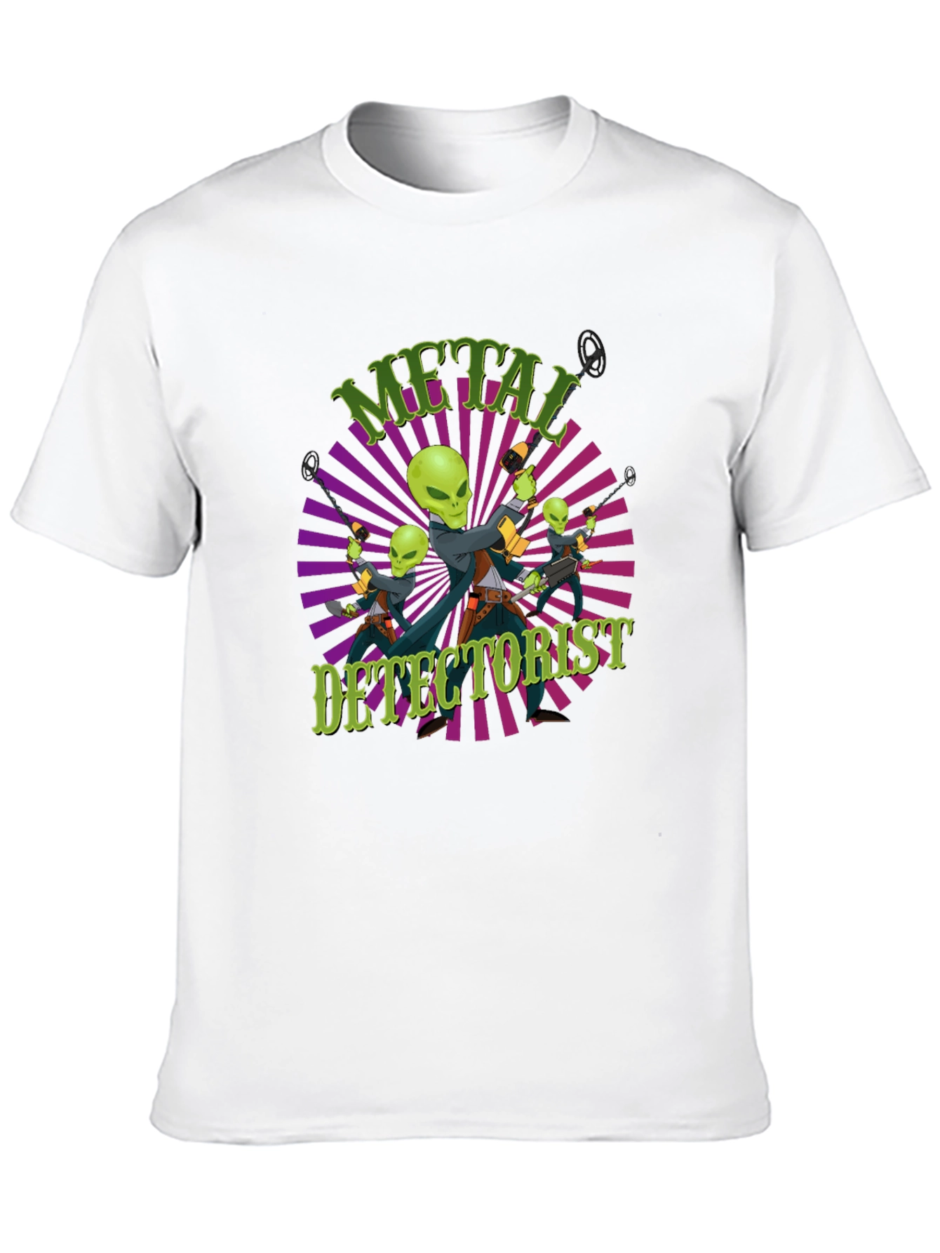 Metal Detectorist Alien Invasion Black T-Shirt