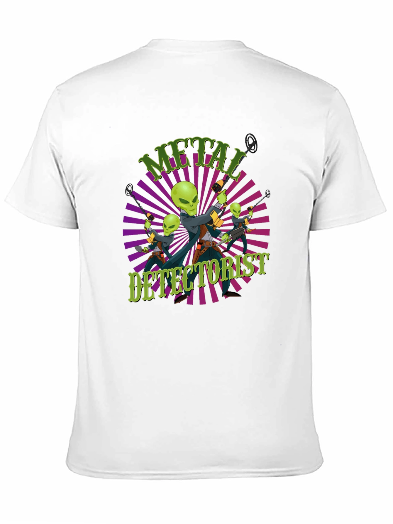 Metal Detectorist Alien Invasion Black T-Shirt