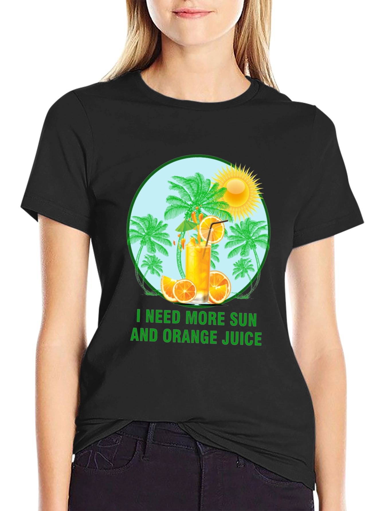 Tropical Orange Juice Graphic T-Shirt