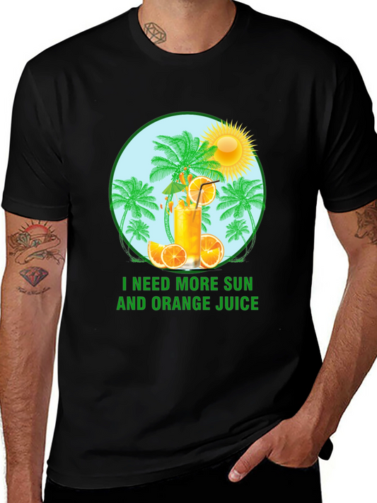Tropical Orange Juice Graphic T-Shirt