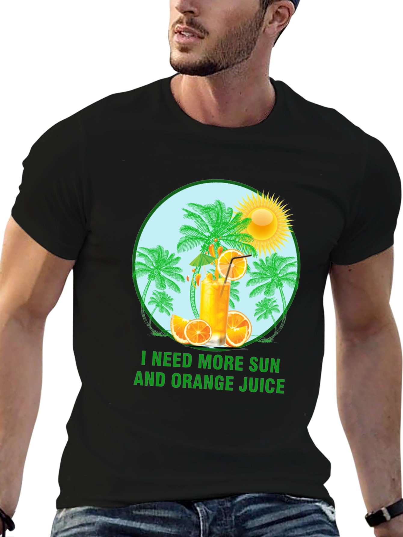 Tropical Orange Juice Graphic T-Shirt