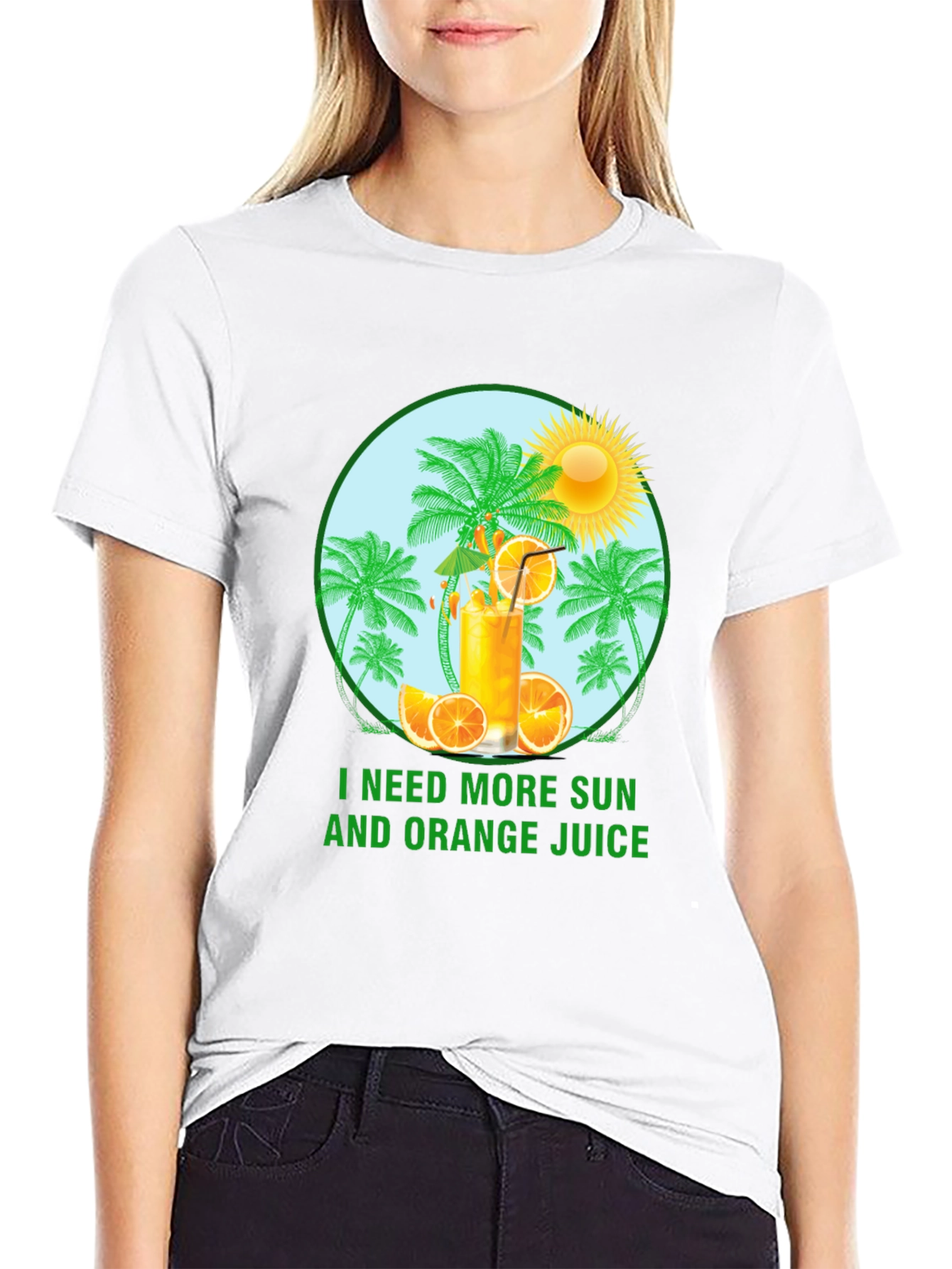 Tropical Orange Juice Graphic T-Shirt