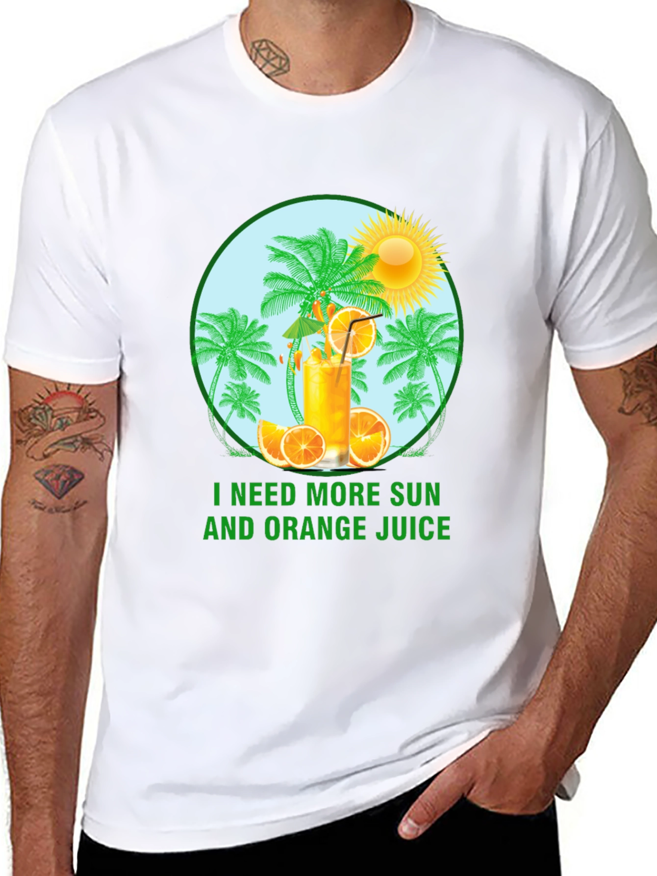 Tropical Orange Juice Graphic T-Shirt