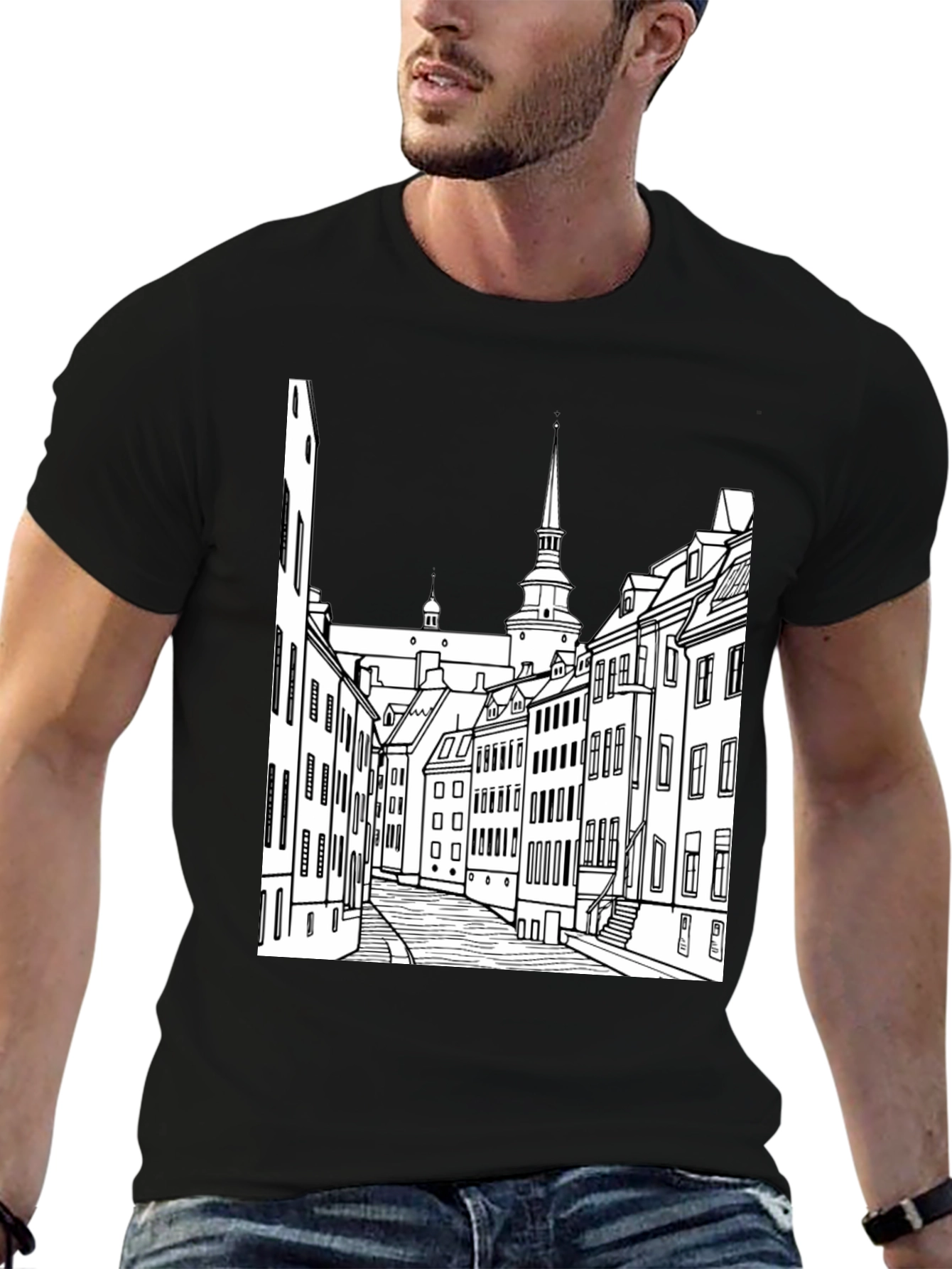 Urban Sketch Black Tee