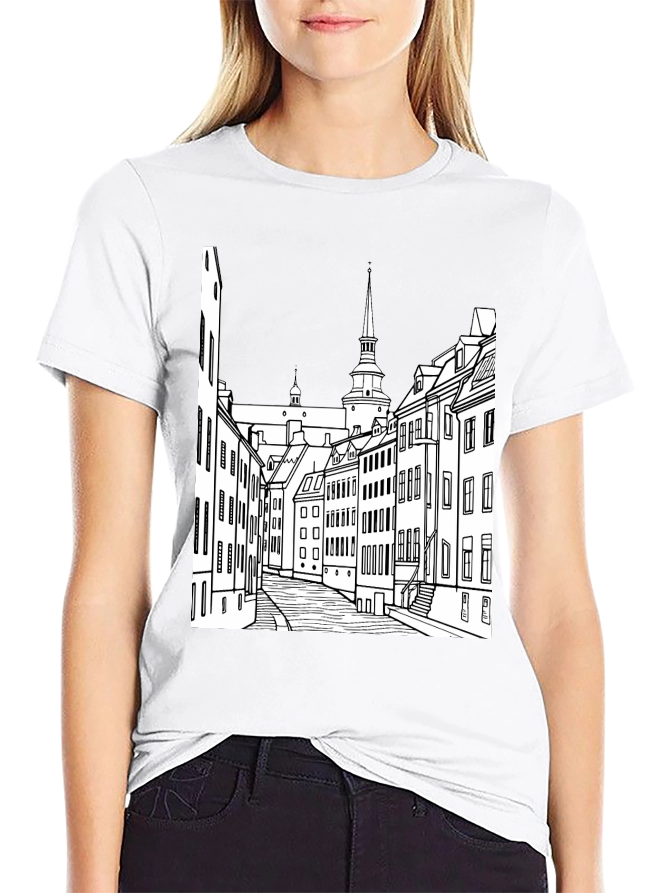Urban Sketch Black Tee
