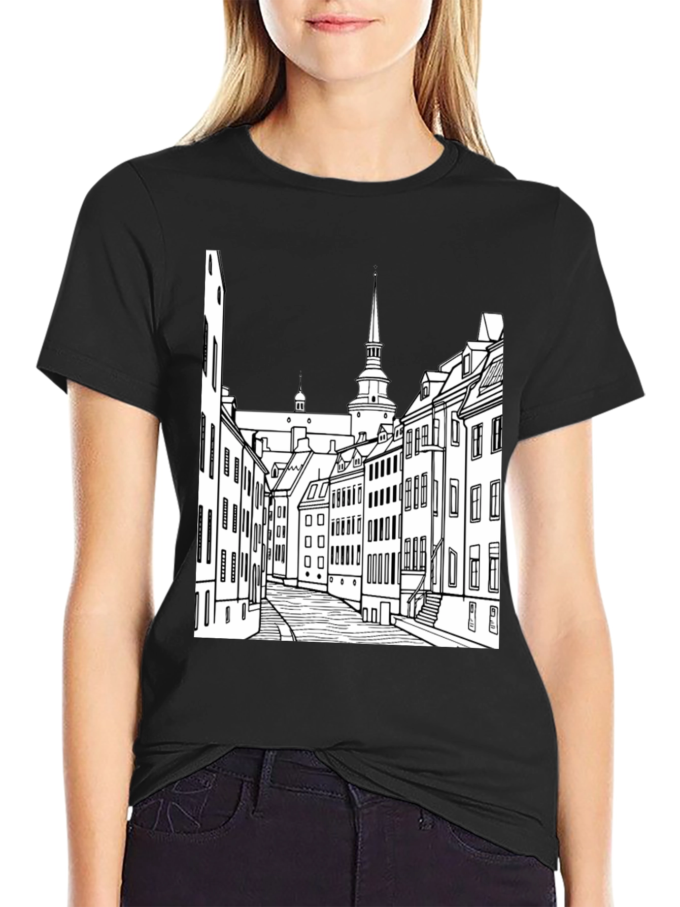 Urban Sketch Black Tee