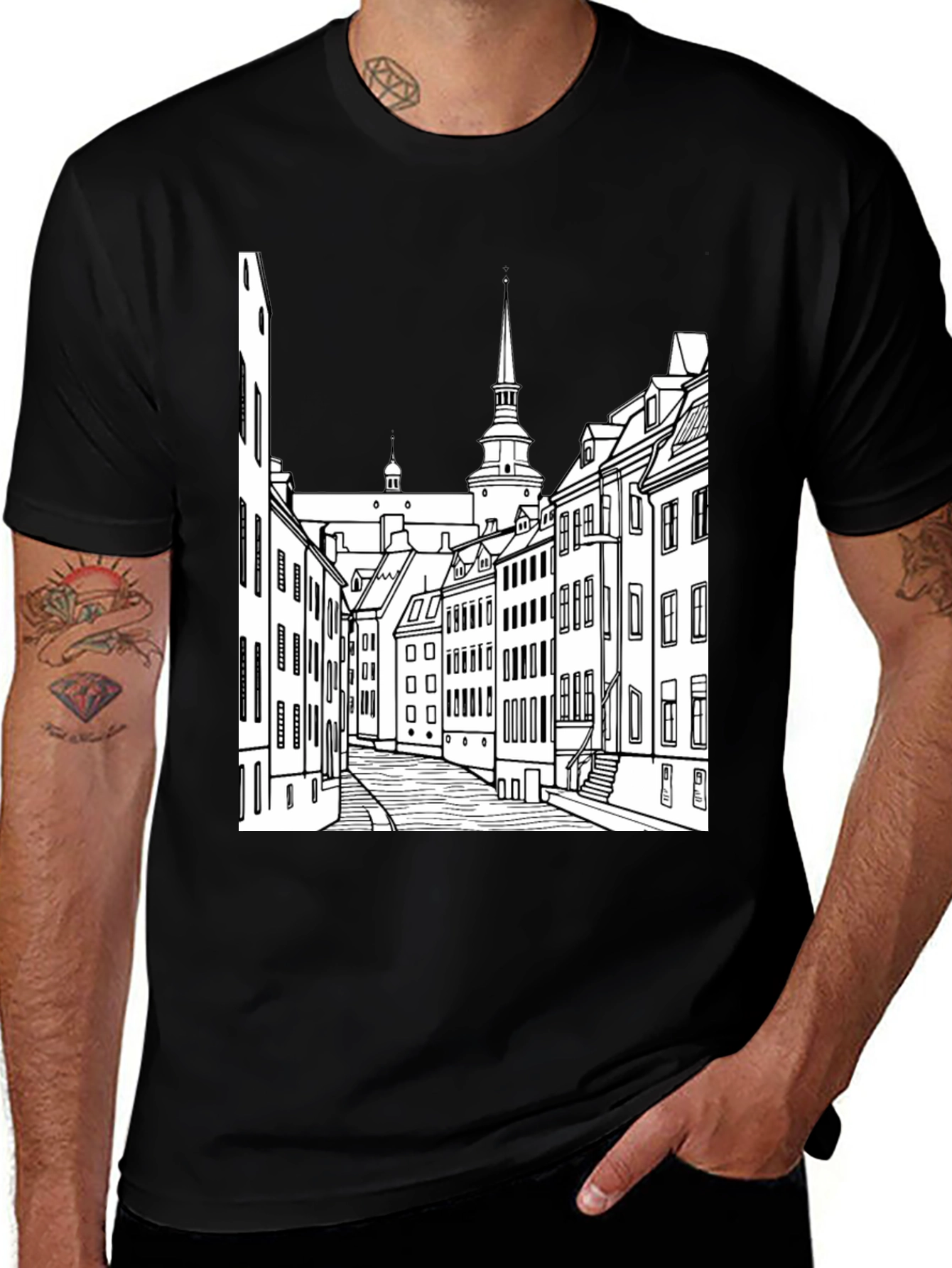 Urban Sketch Black Tee