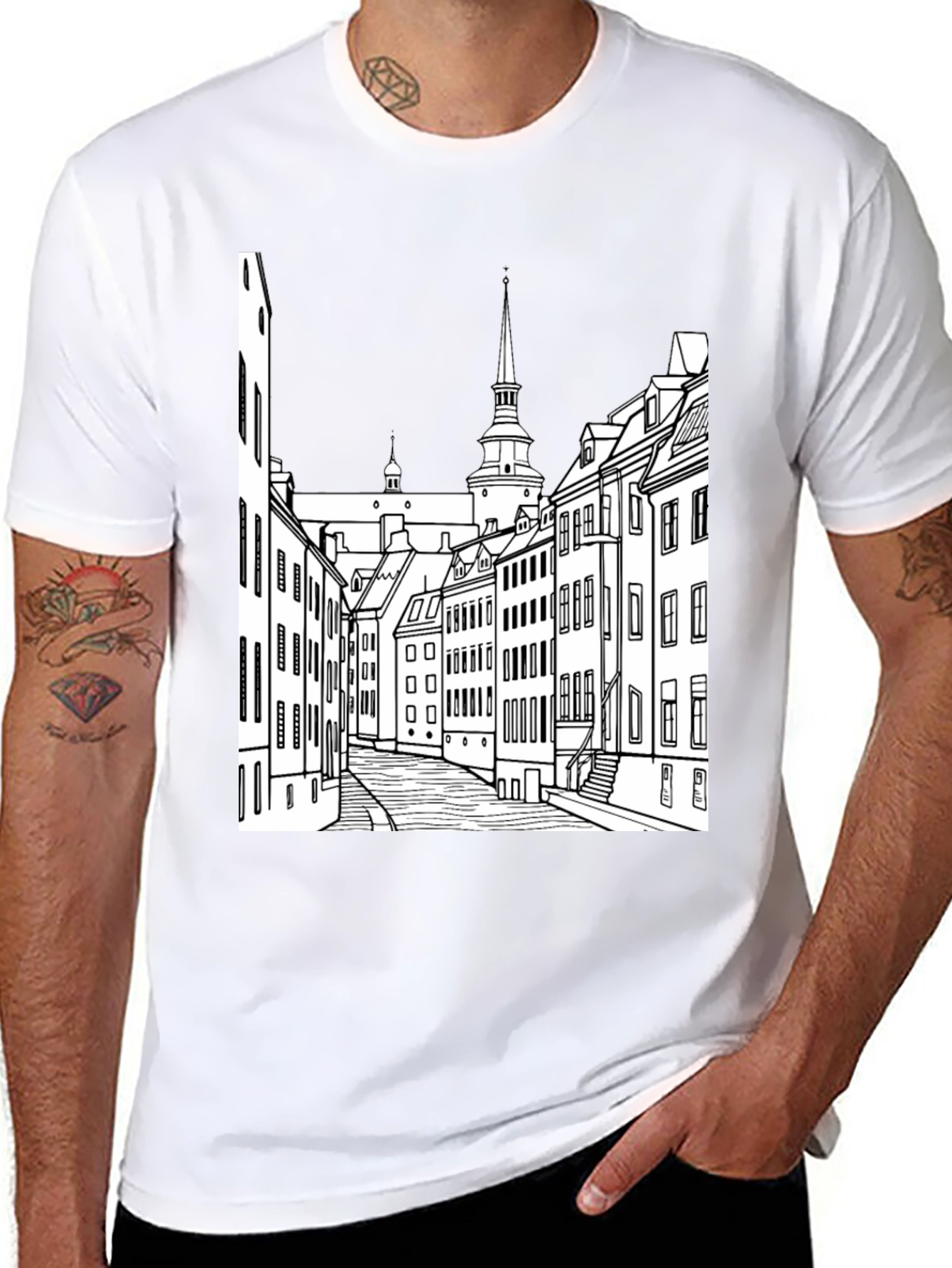Urban Sketch Black Tee