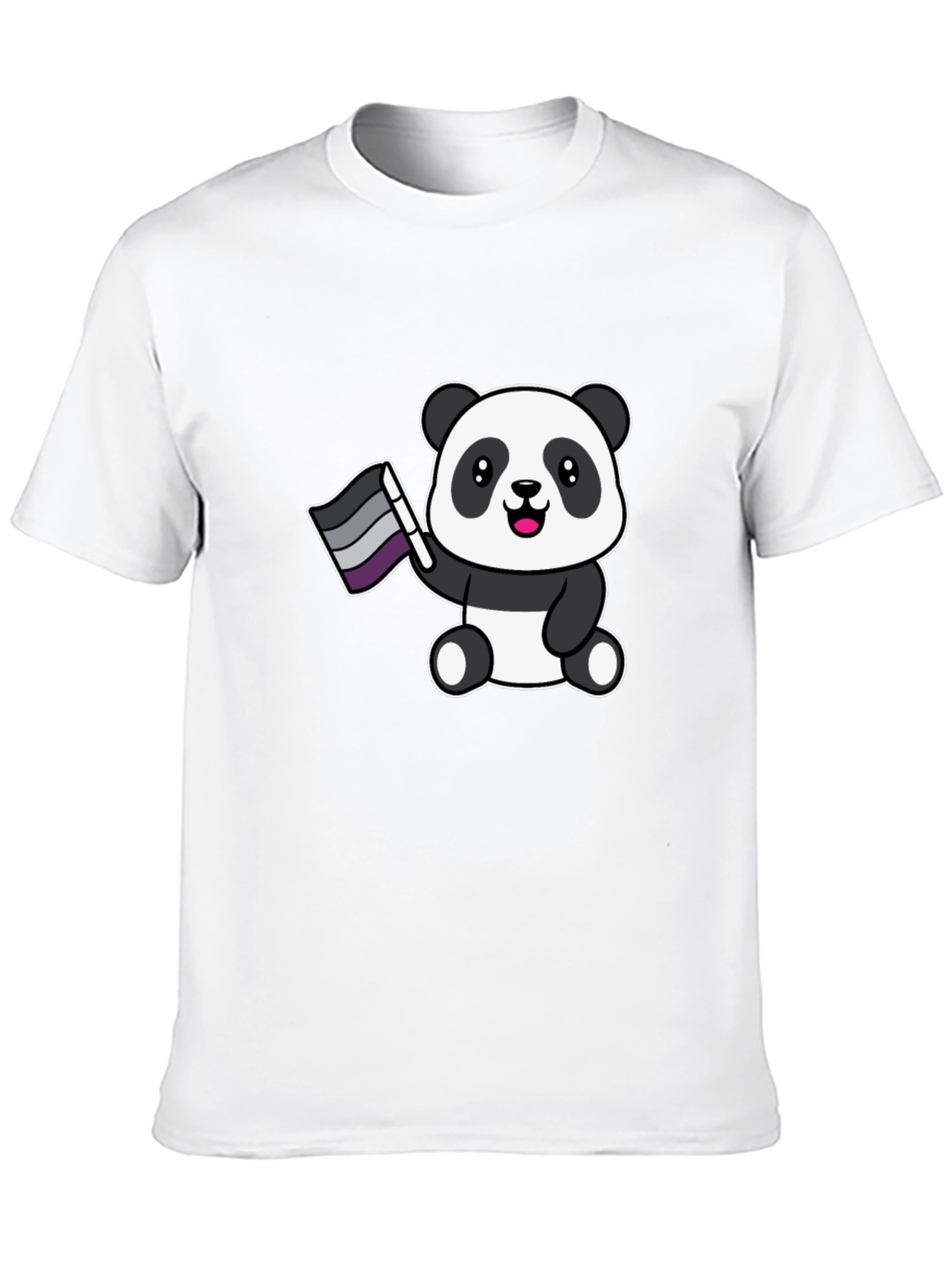 Cute Ace Panda Graphic Tee - Black