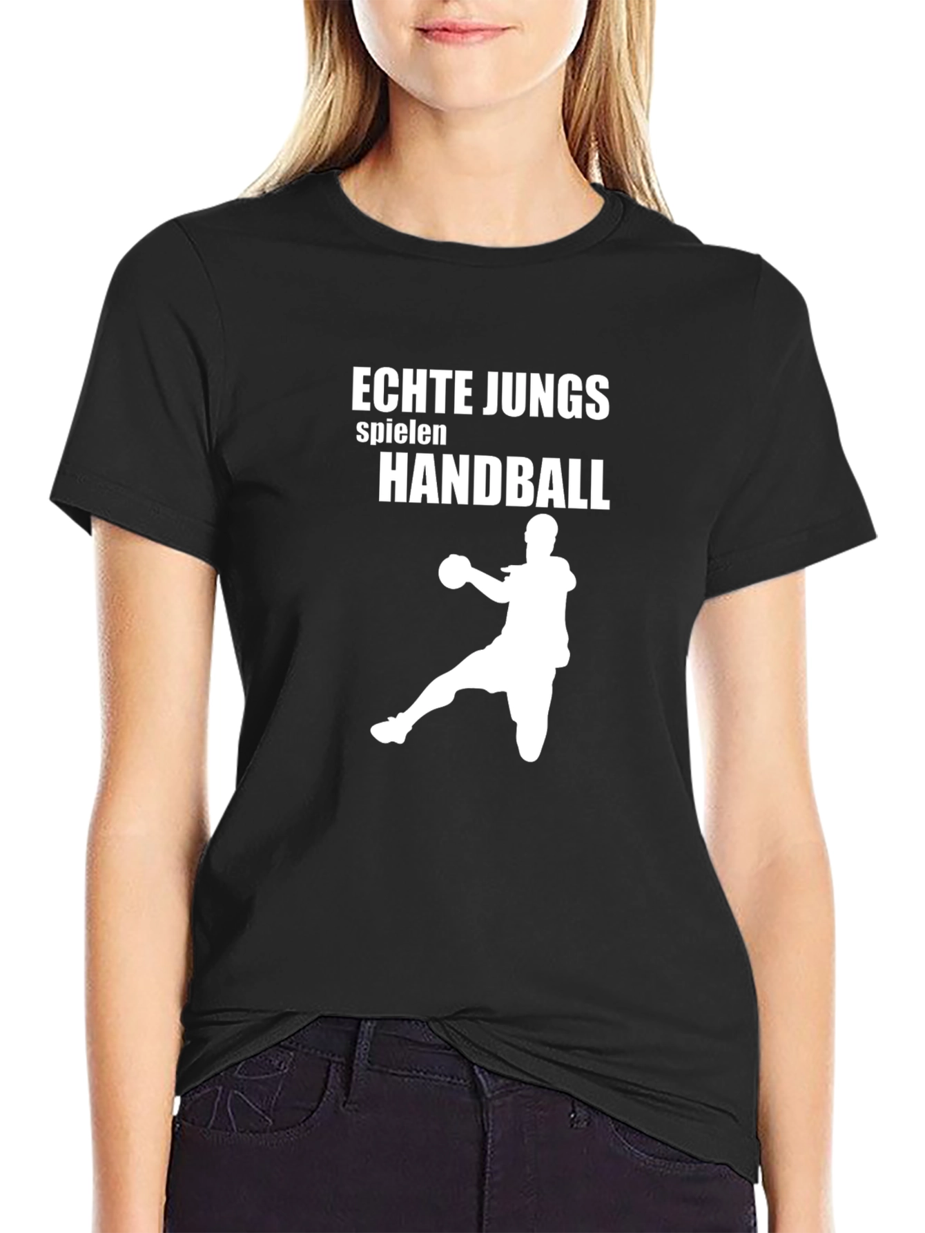 Echte Jungs Handball T-Shirt - Black Graphic Tee
