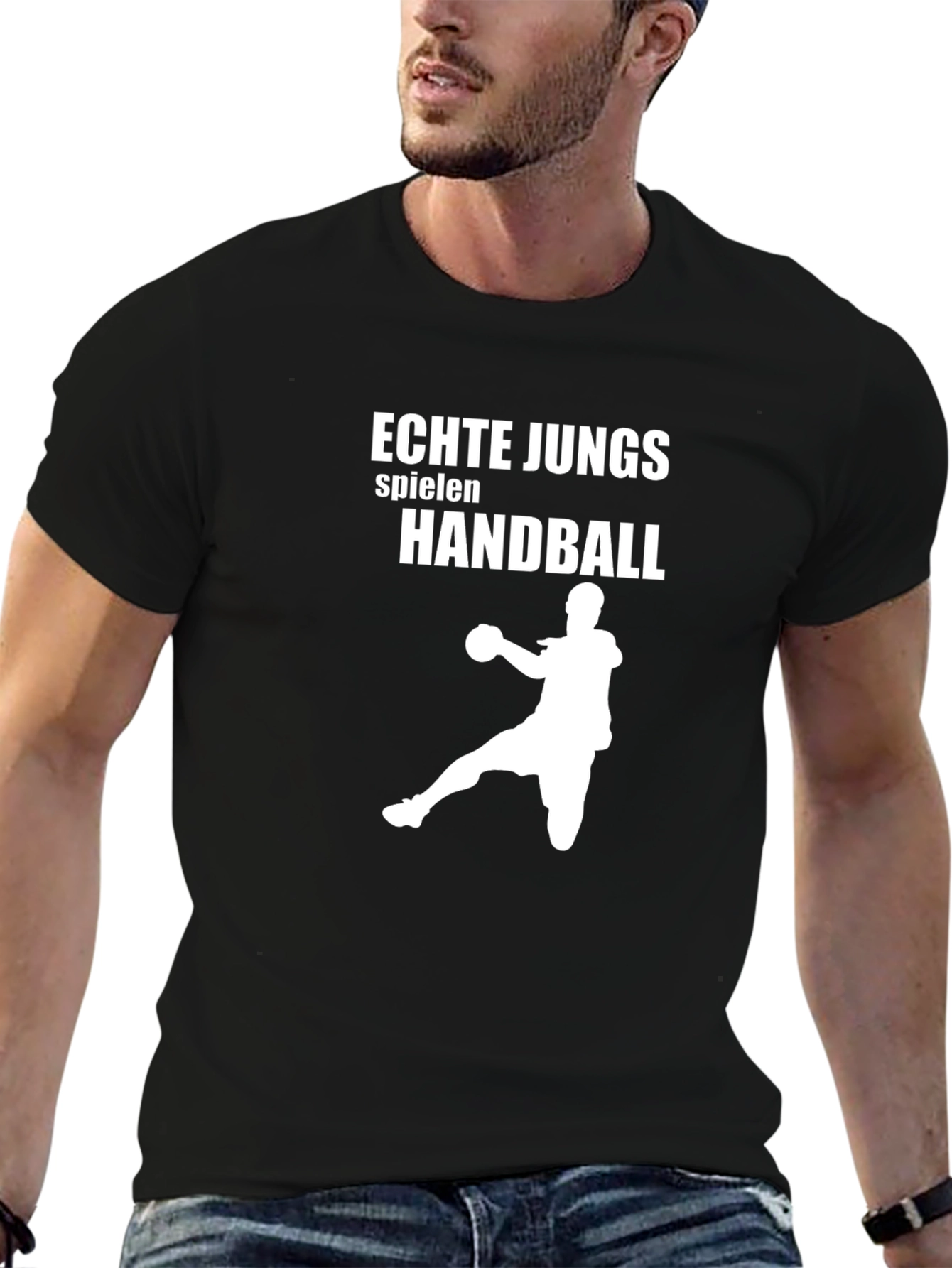 Echte Jungs Handball T-Shirt - Black Graphic Tee