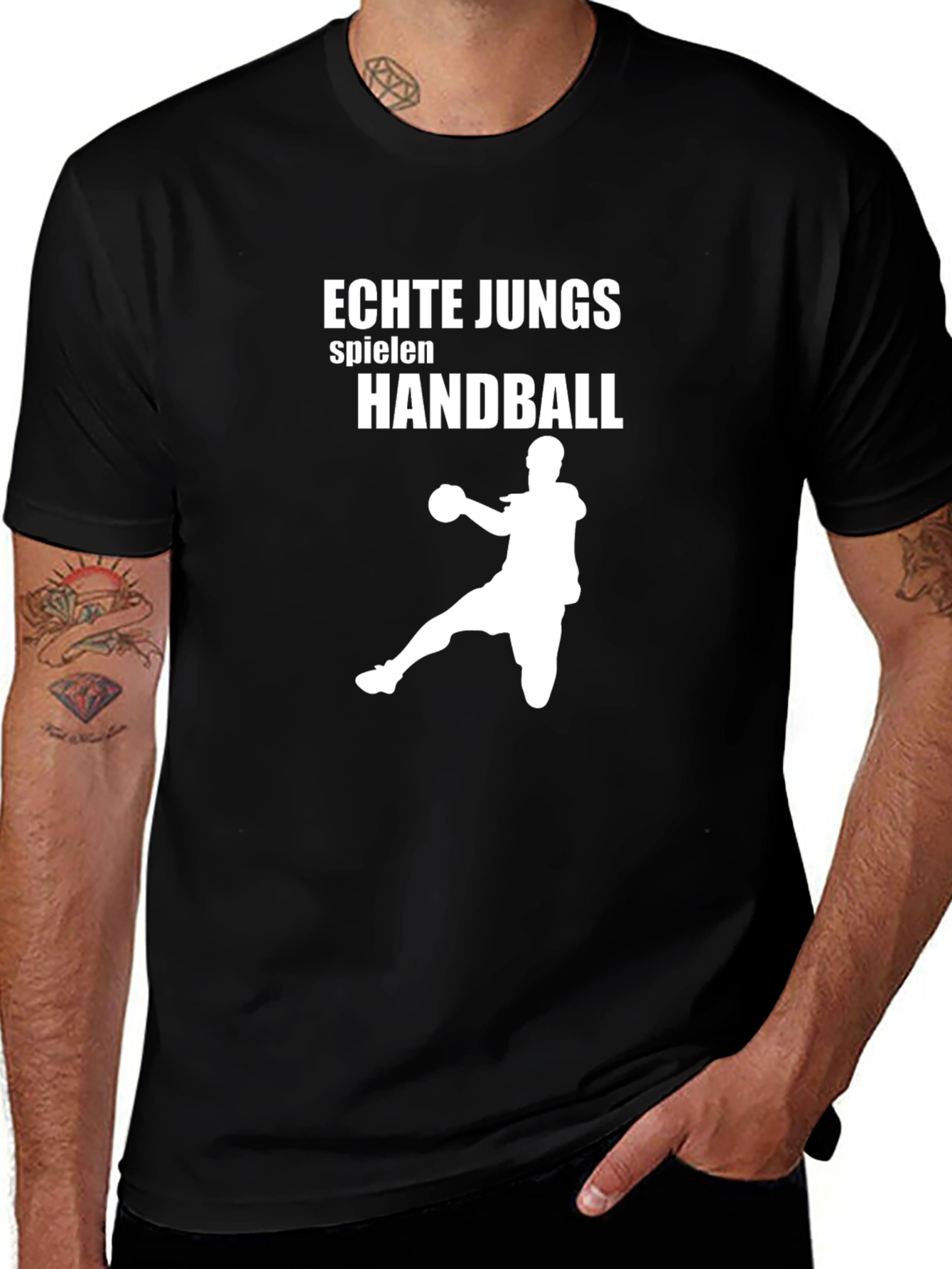 Echte Jungs Handball T-Shirt - Black Graphic Tee