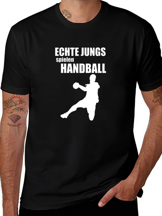 Echte Jungs Handball T-Shirt - Black Graphic Tee