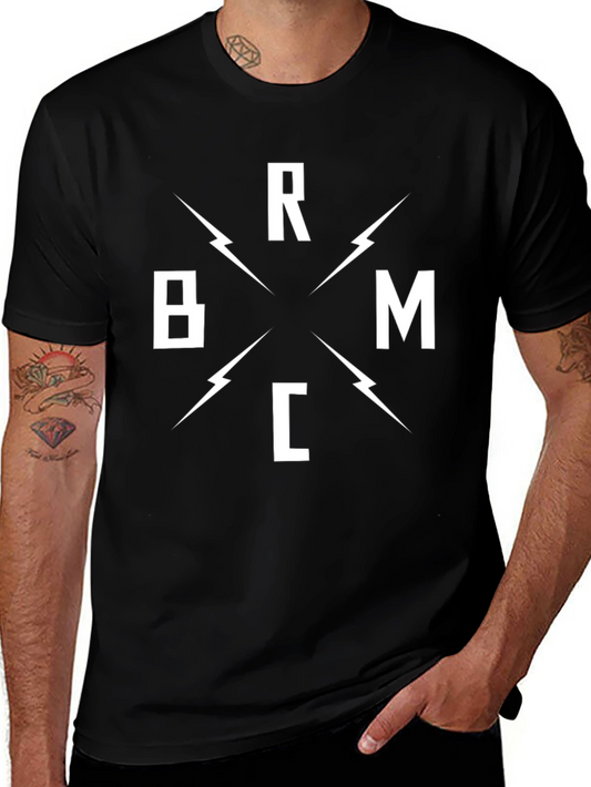 BMRC Lightning Bolt Graphic Tee - Black Cotton Casual T-Shirt