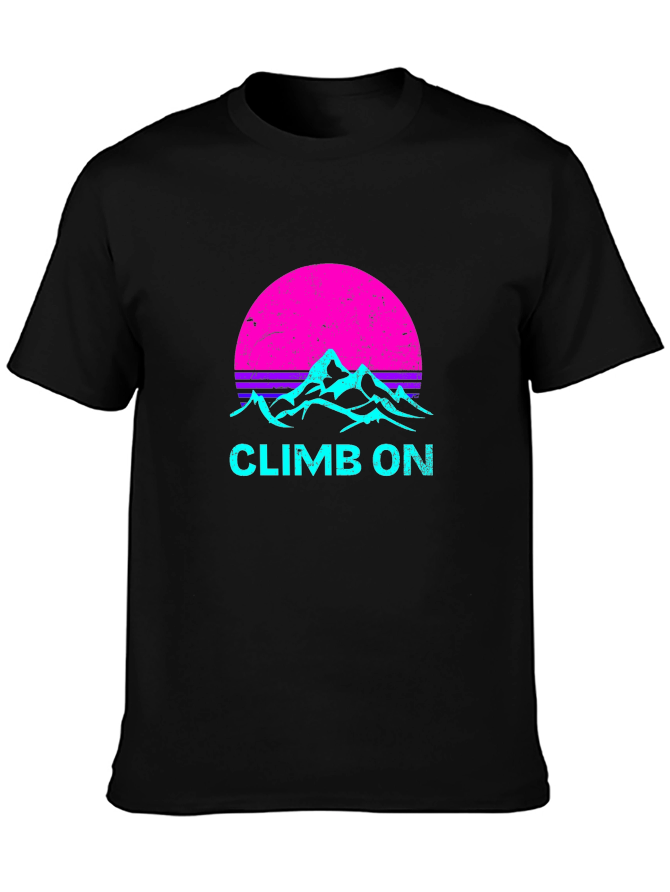 Climb On T-Shirt Retro Mountain Design