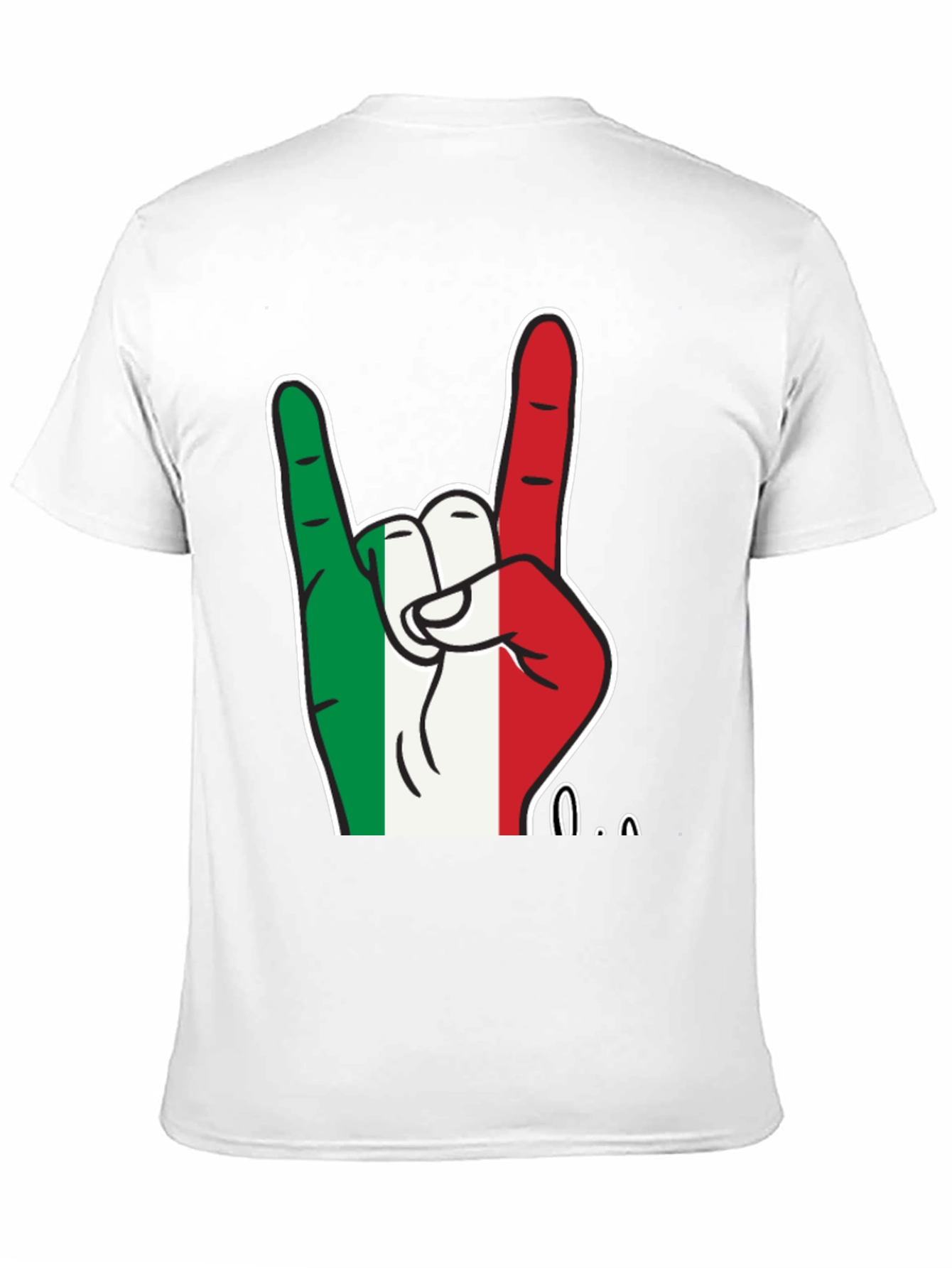 Italian Flag Hand Rock On T-Shirt