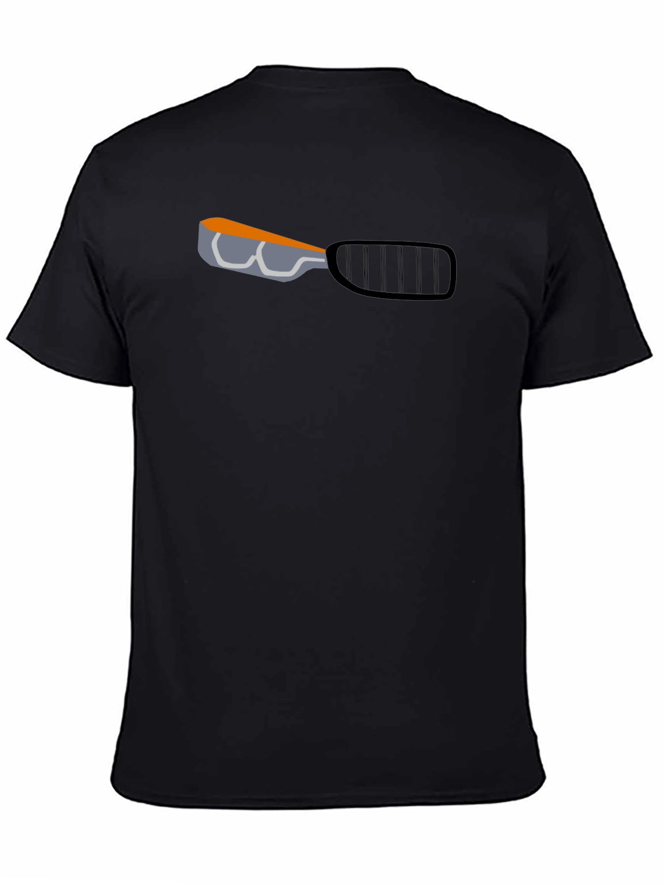Mens Black T-Shirt with Racket Graphic