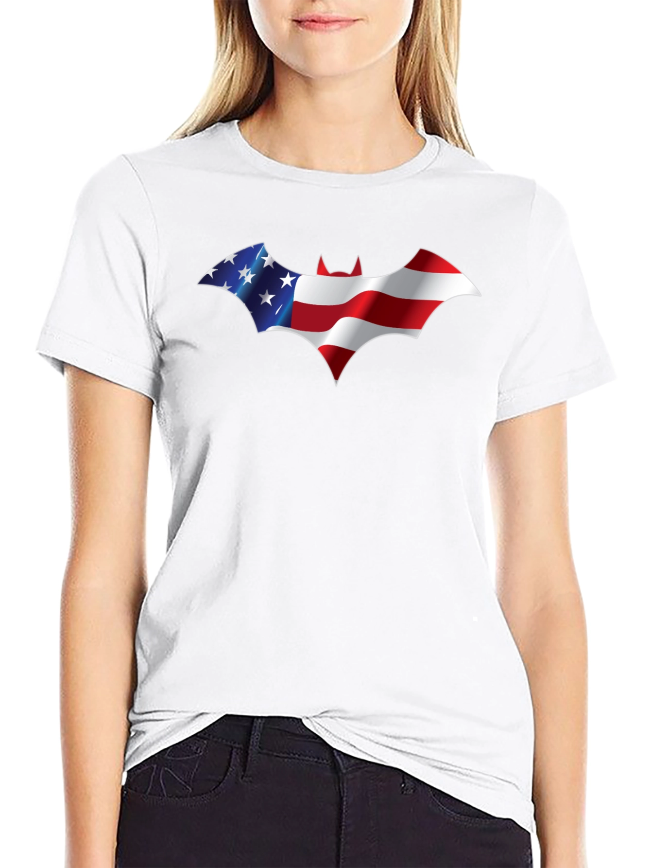 American Flag Batman Logo Graphic T-Shirt