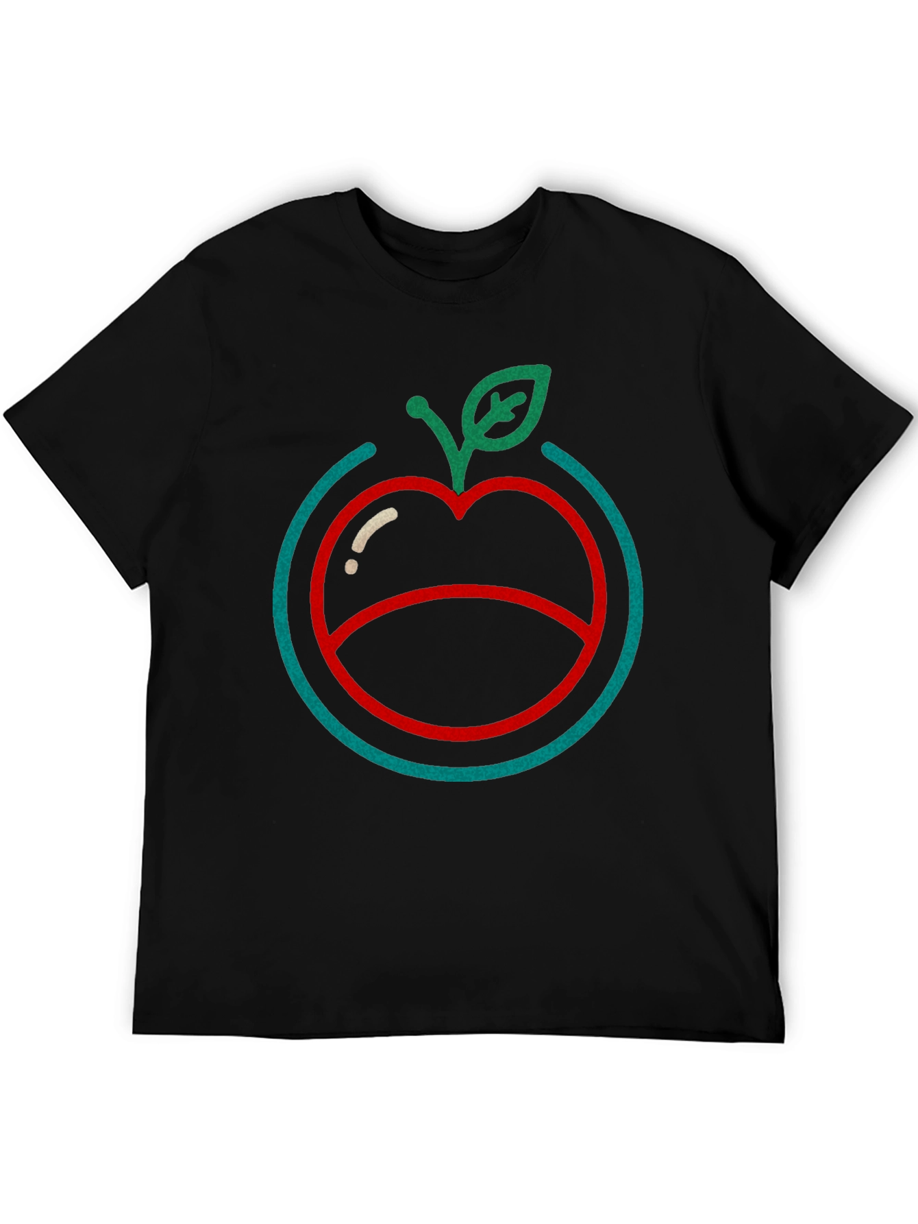 Modern Apple Graphic Tee - Stylish Casual Wear