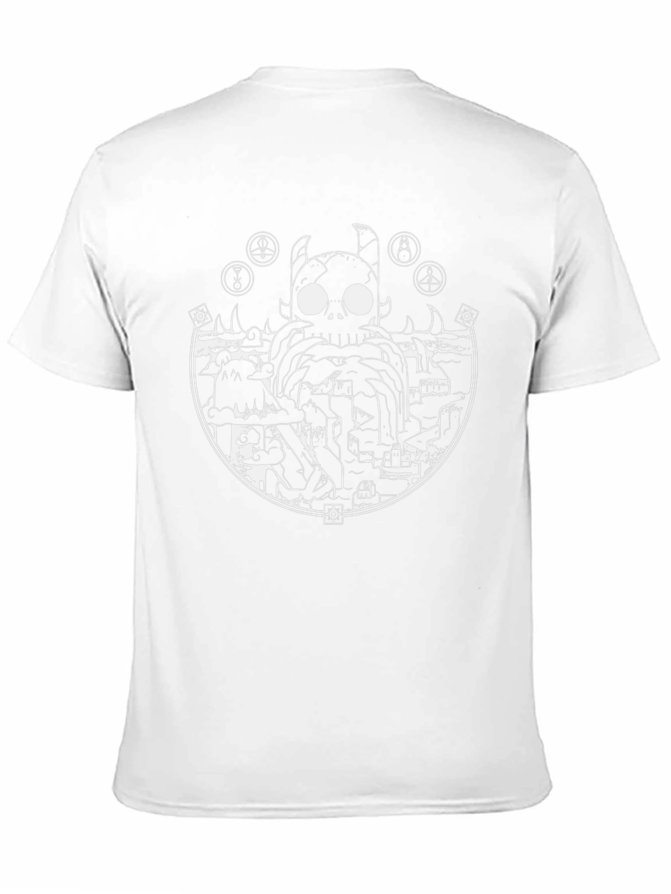 Occult Skull Graphic Tee - Black Cotton