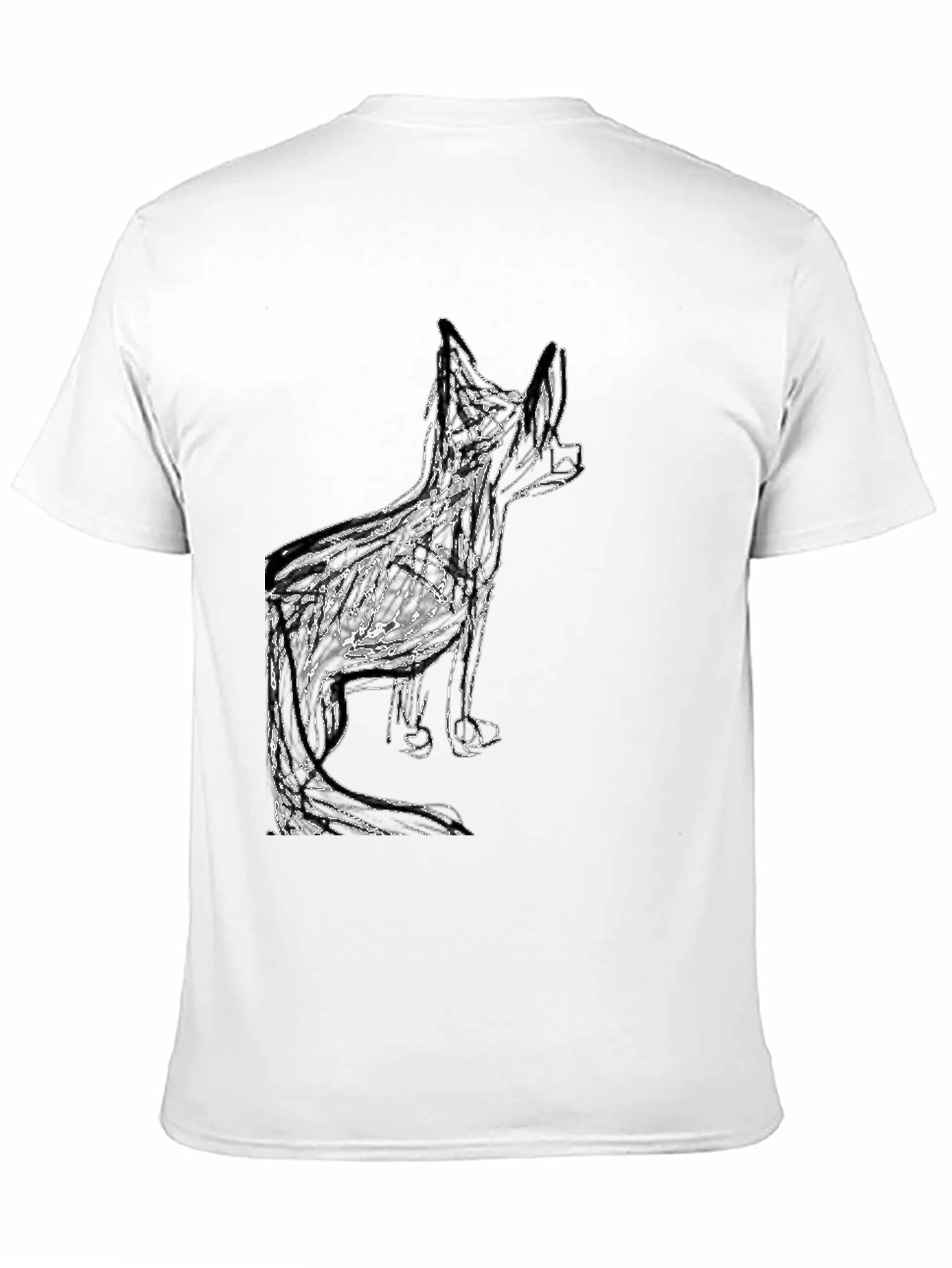 Abstract Dog Graphic Black T-Shirt