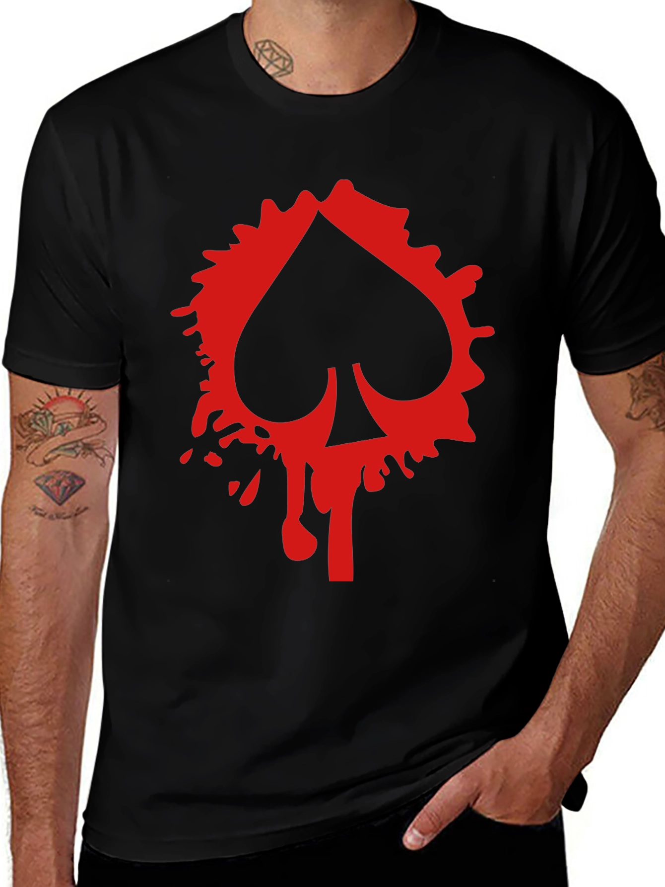 Spade Card Graphic Tee - Mens Black T-Shirt