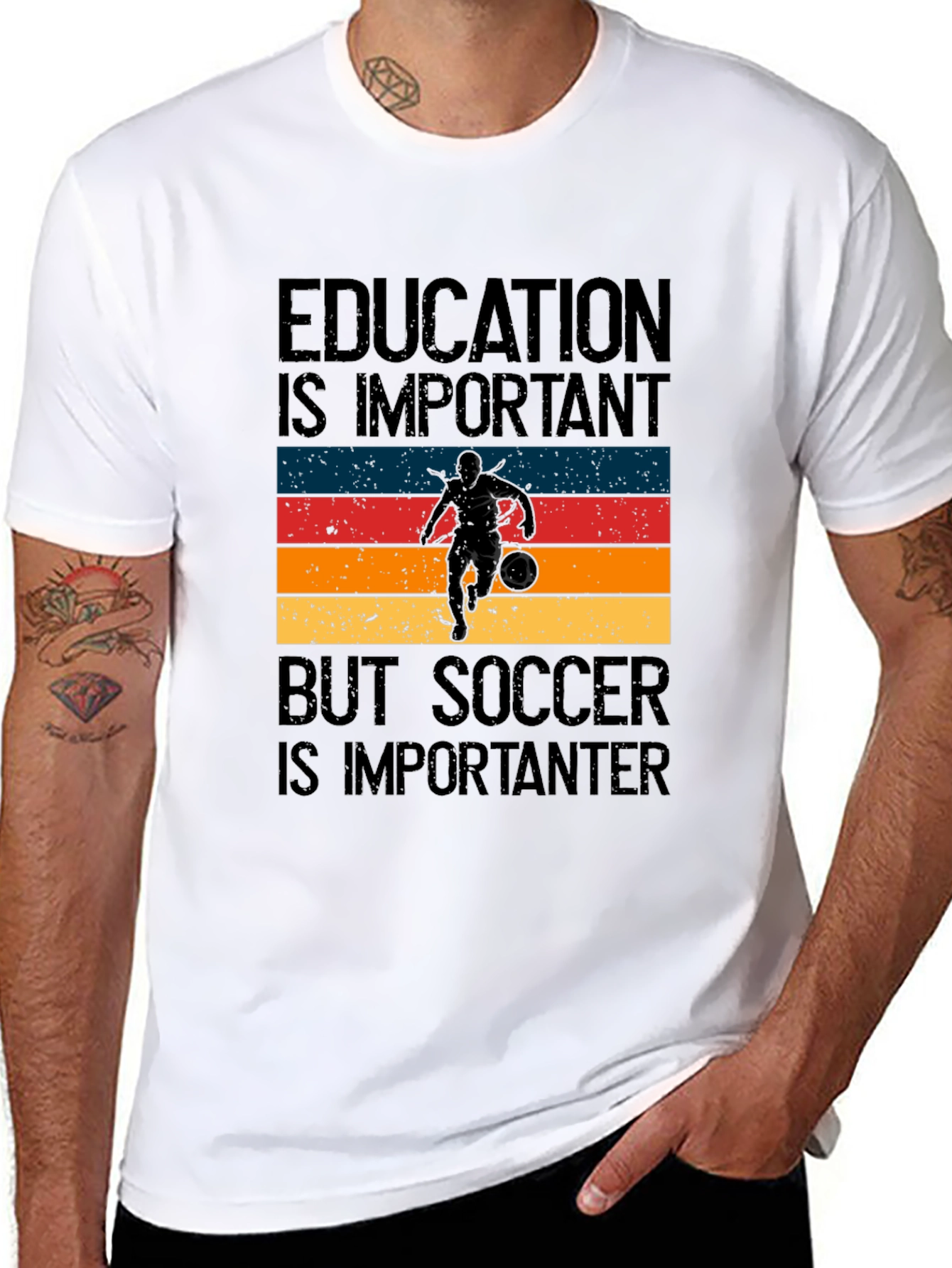 Education vs Soccer Graphic Tee