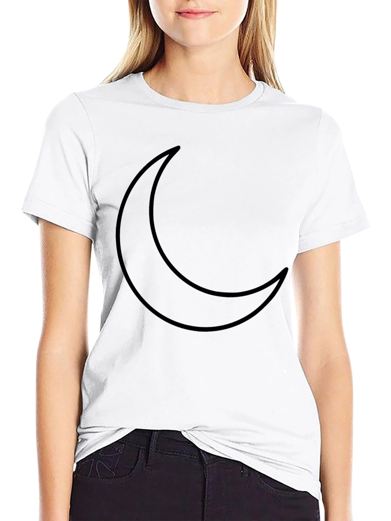 Crescent Moon Graphic Black T-Shirt