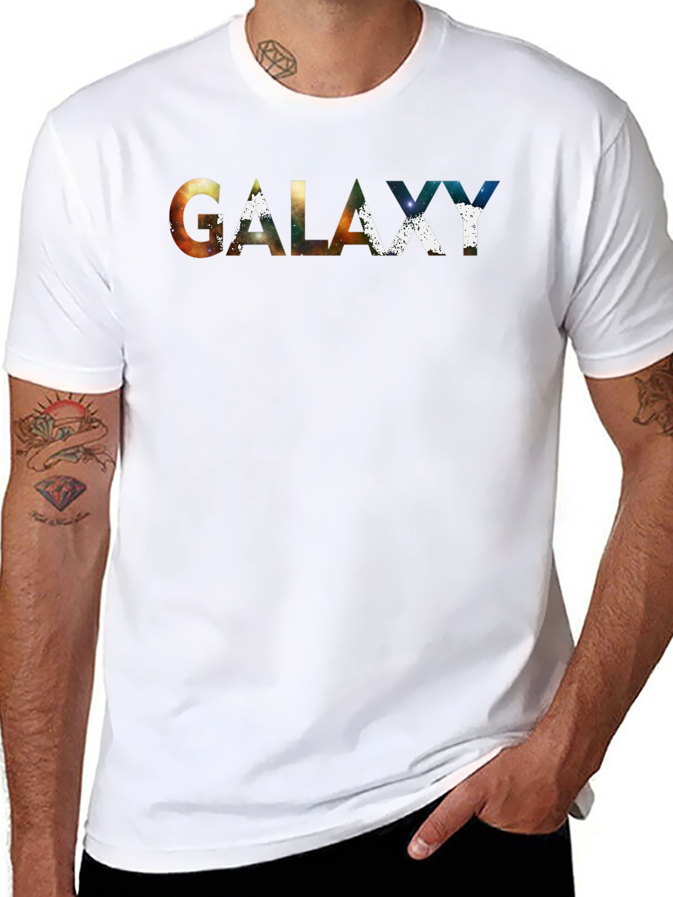 Galaxy Print Black T-Shirt - Stylish Graphic Tee