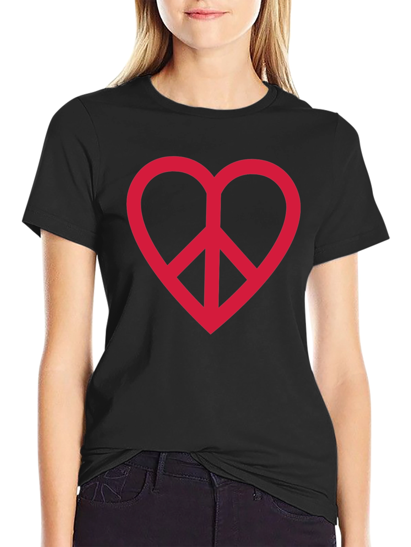 Peace and Love Heart T-Shirt