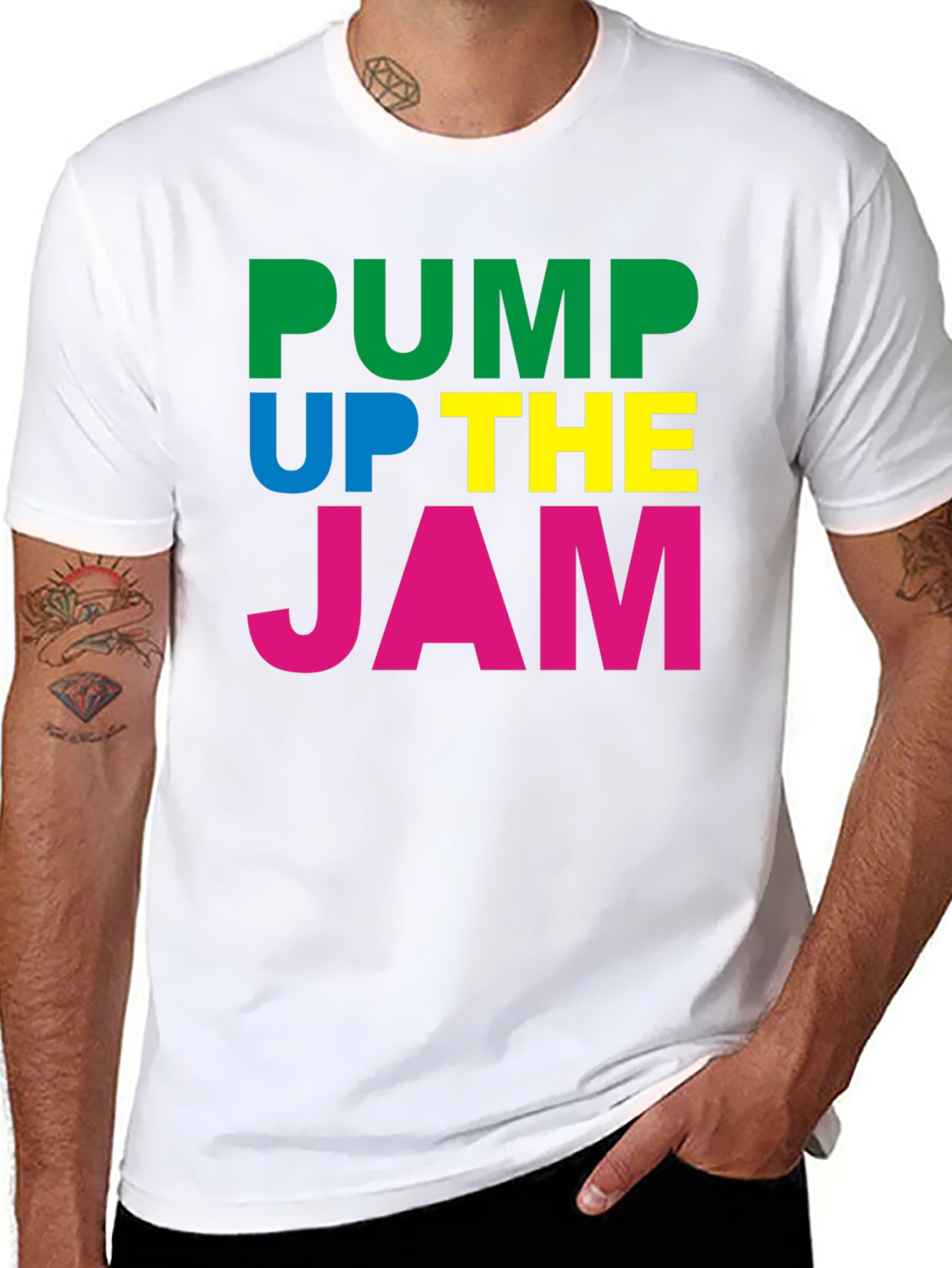 Pump Up The Jam Black Graphic Tee Shirt