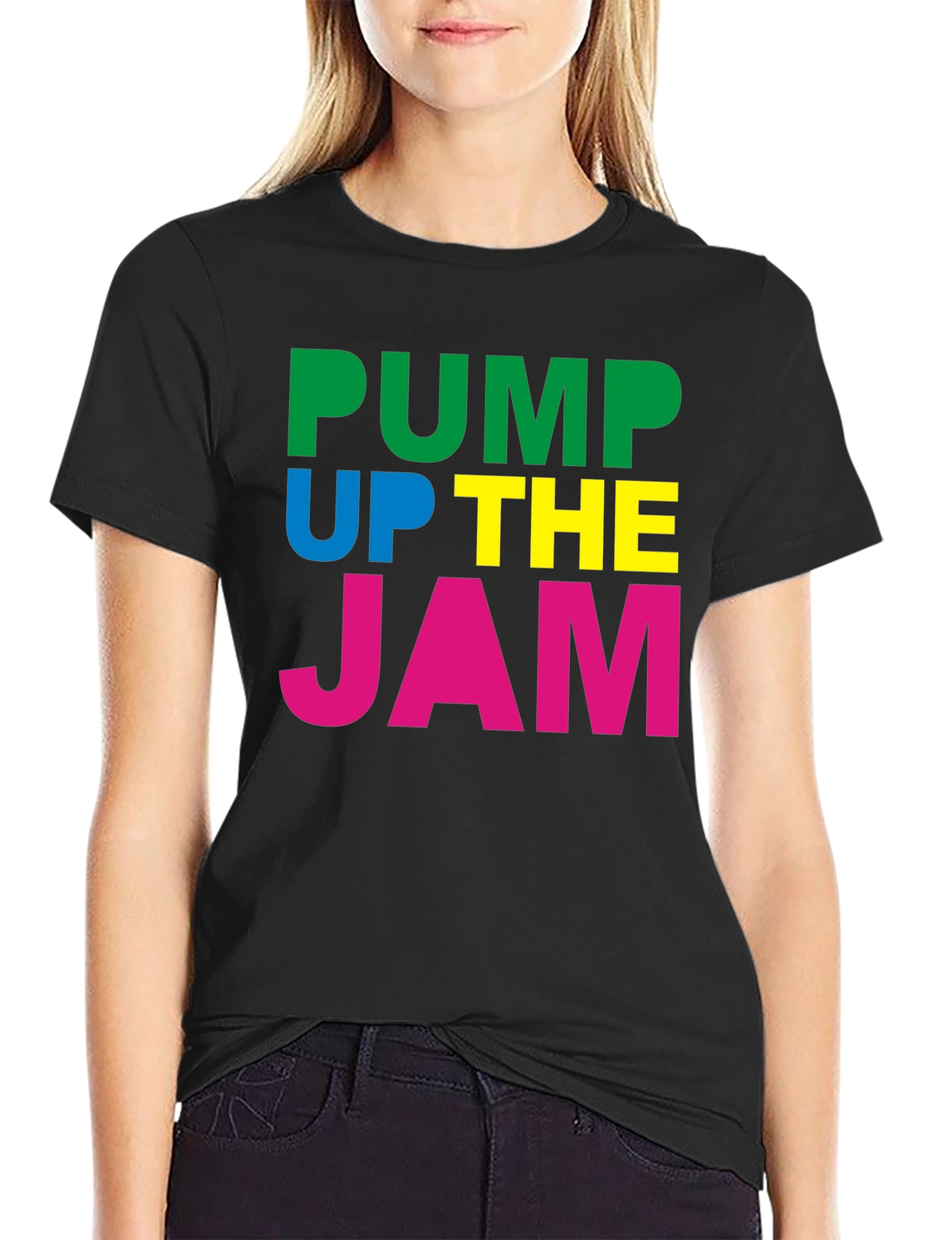 Pump Up The Jam Black Graphic Tee Shirt