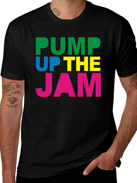 Pump Up The Jam Black Graphic Tee Shirt