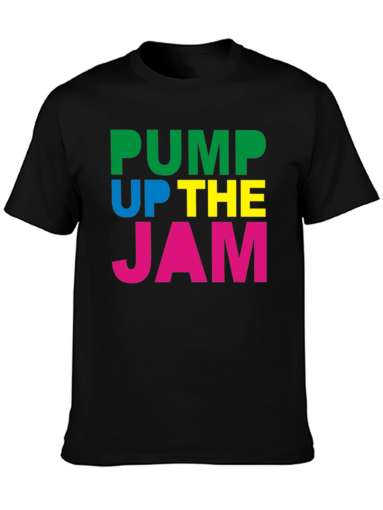 Pump Up The Jam Black Graphic Tee Shirt