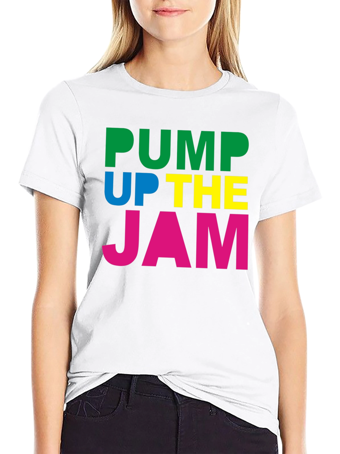 Pump Up The Jam Black Graphic Tee Shirt