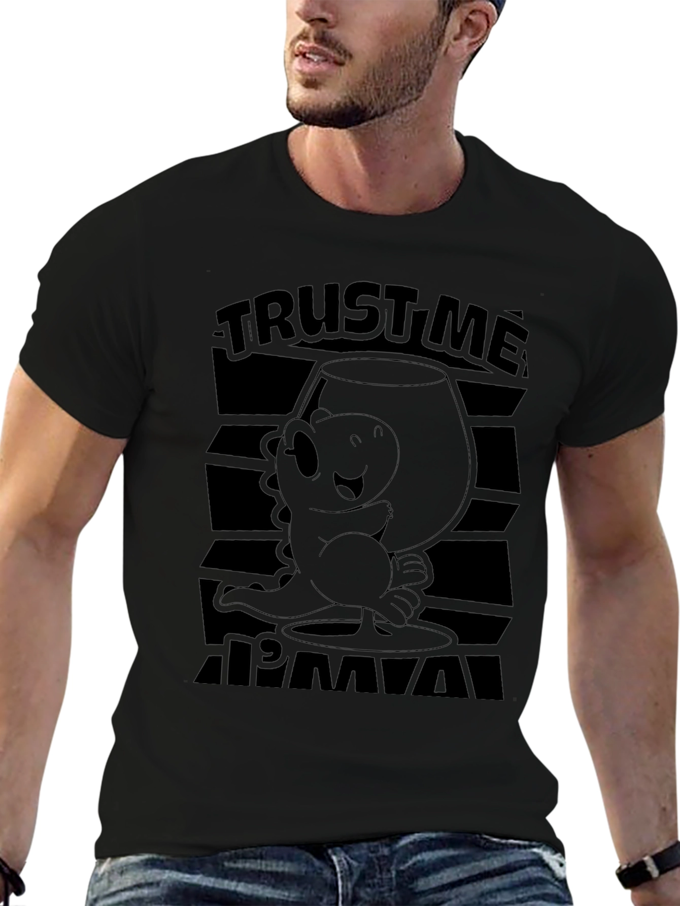 Trust Me Im a Dino Black Graphic T-Shirt