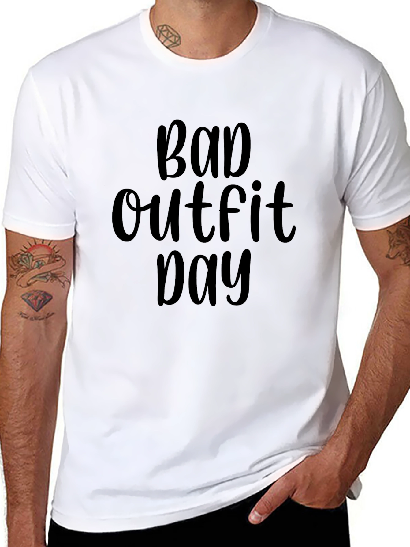 Bad Outfit Day Graphic Tee - Casual Cotton T-Shirt